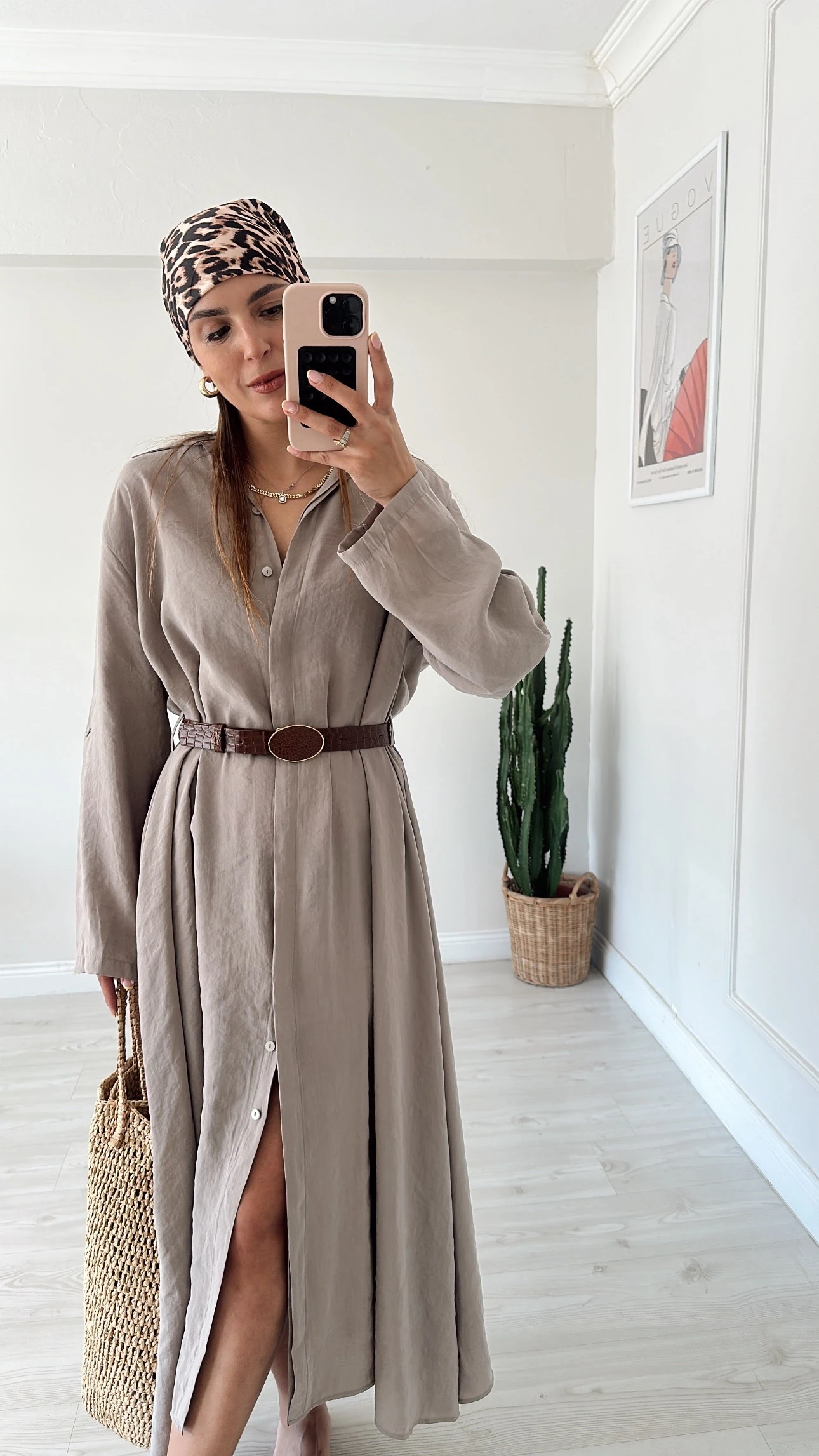 Gömlek Elbise Vizon