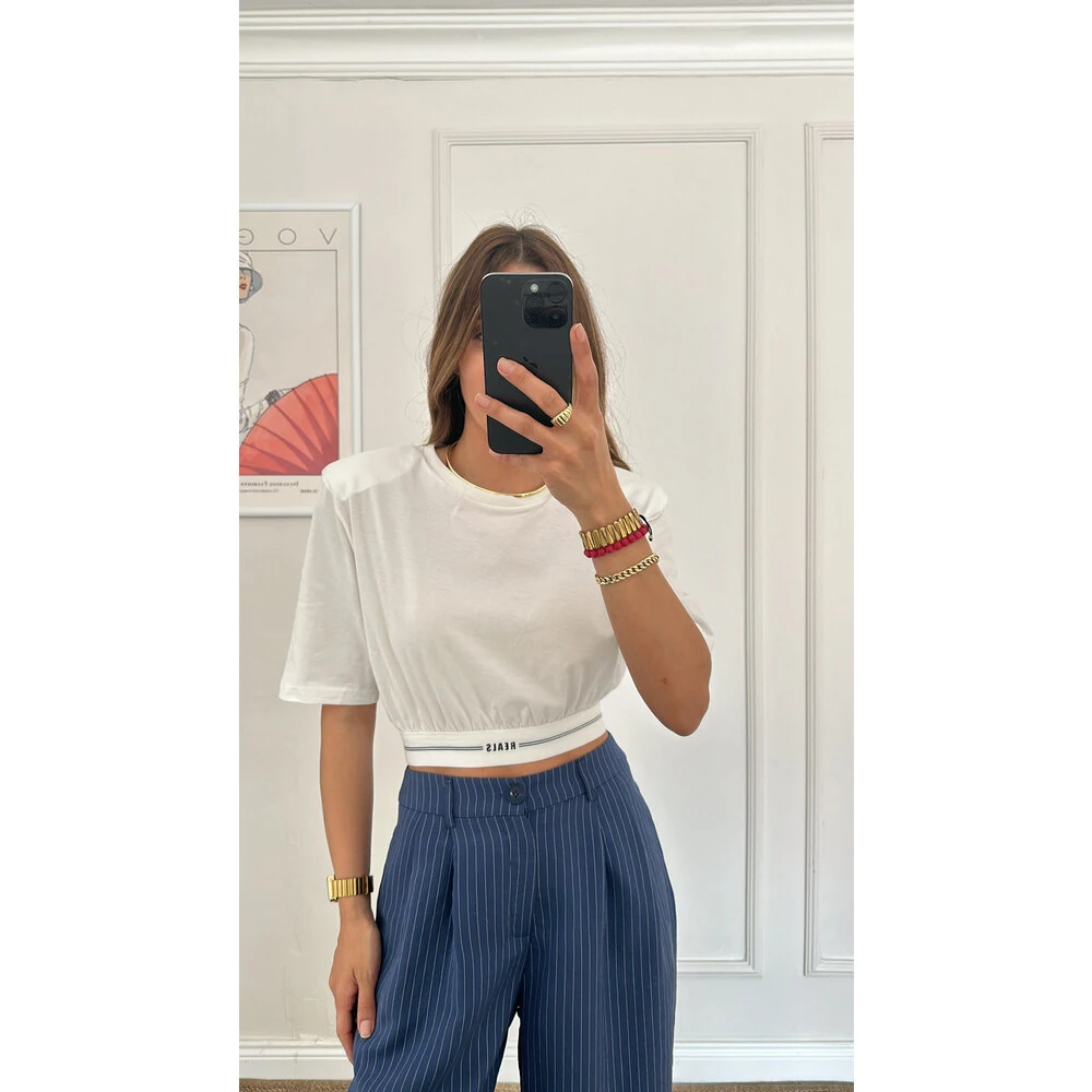 Beli Lastikli Vatkalı T-Shirt