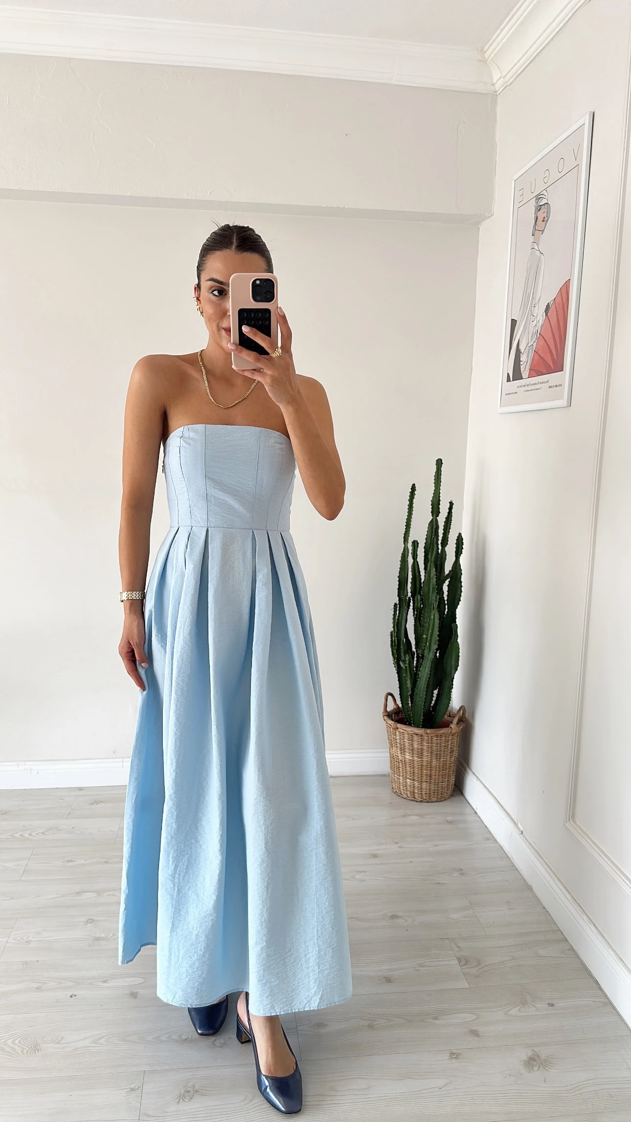 Straplez Maxi Elbise Bebe Mavi