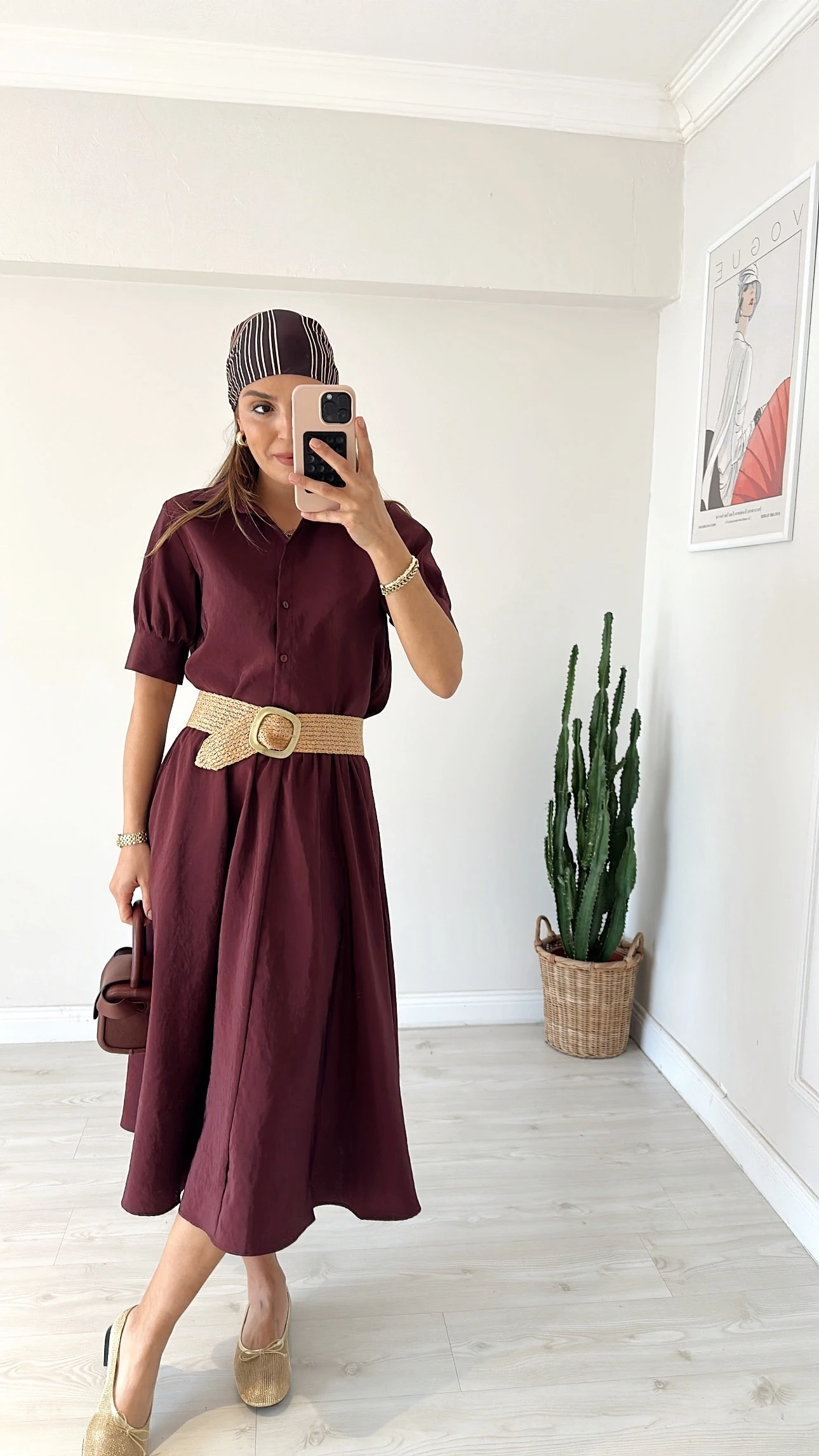 Midi Etekli Tensel Takım Bordo