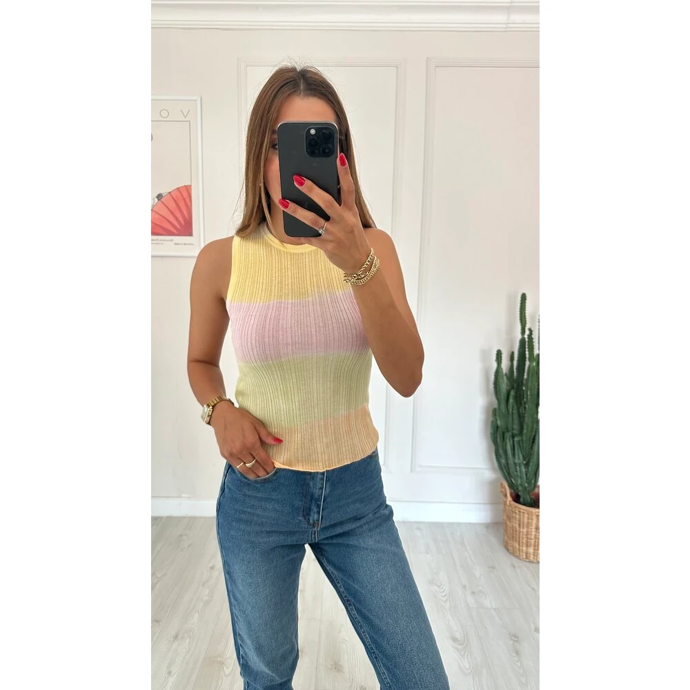 Renkli Transparan Bluz