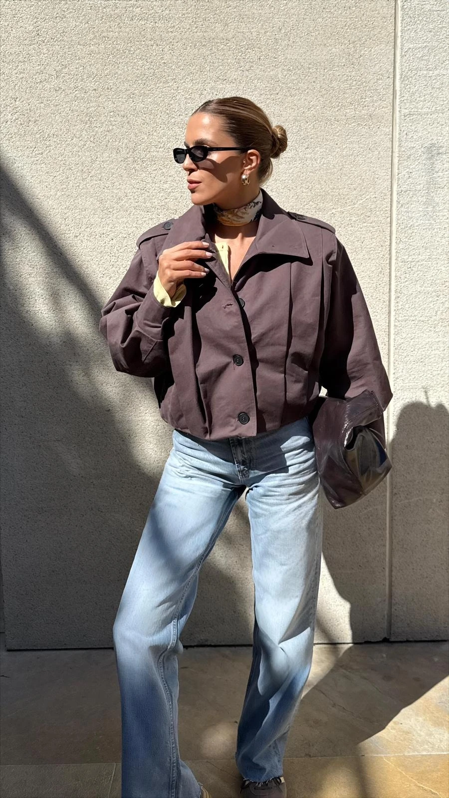 Pileli Bomber Ceket Kahve