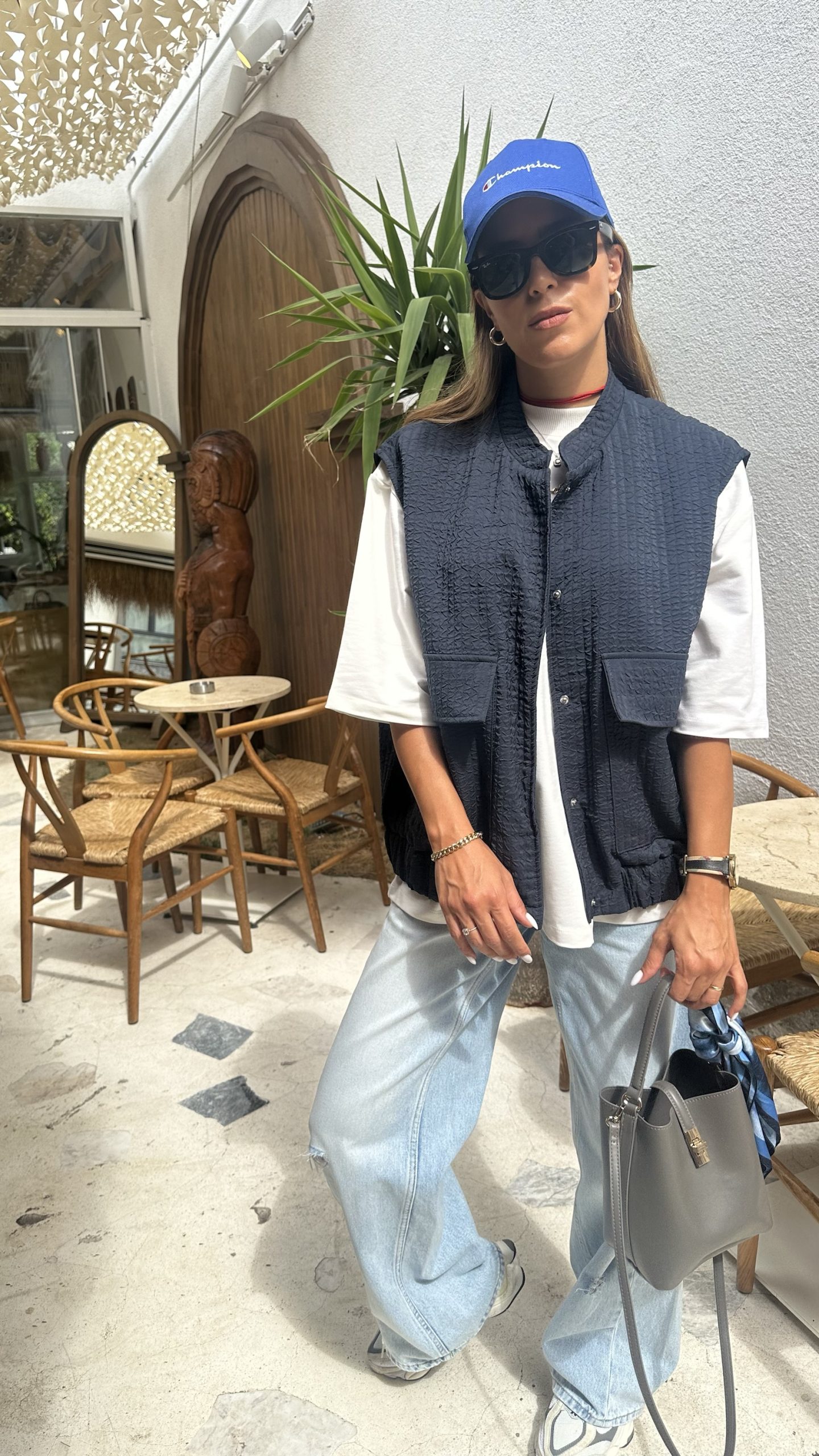 Kapitone Yelek Lacivert