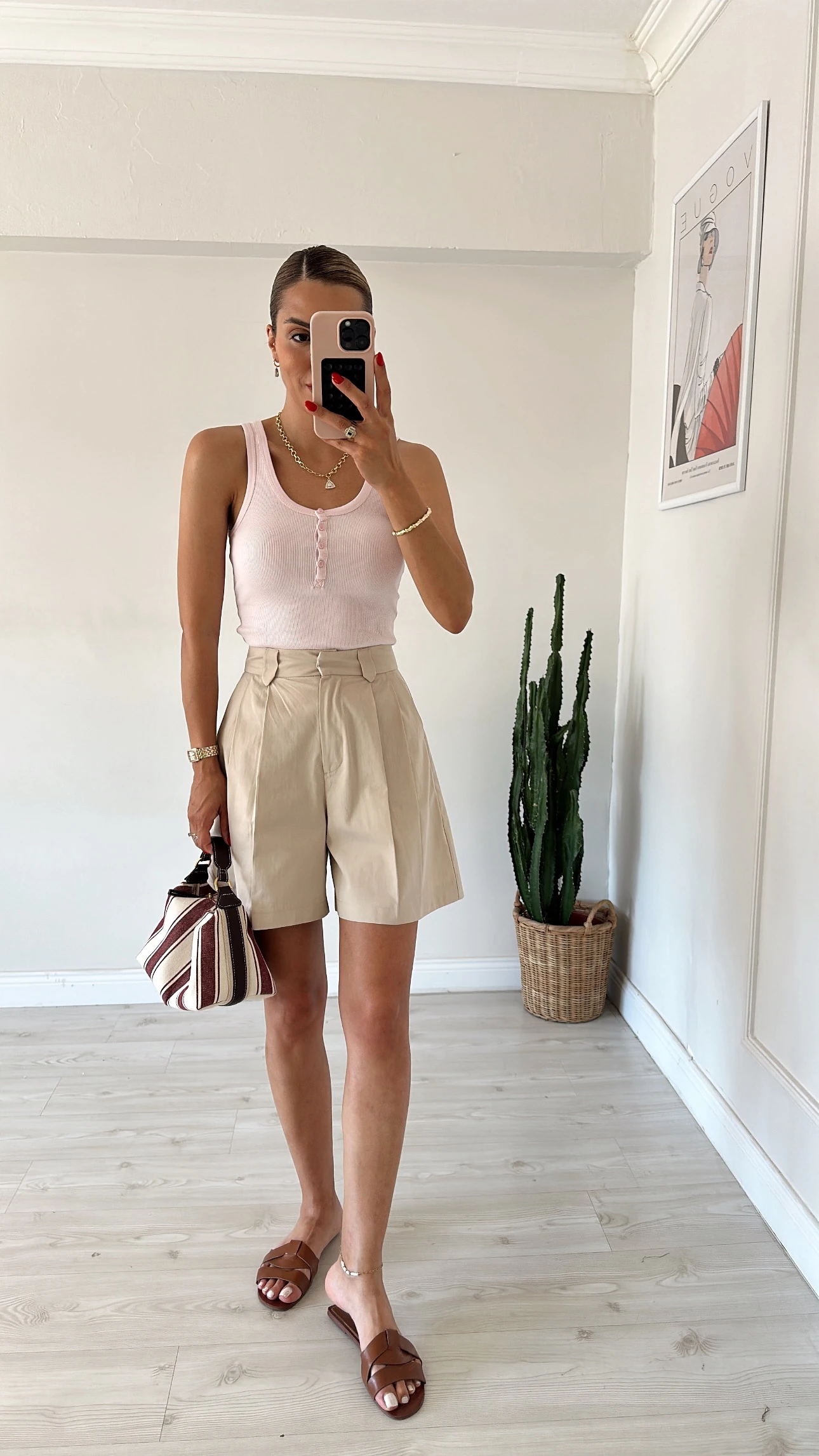 Keten Gabardin Pileli Şort