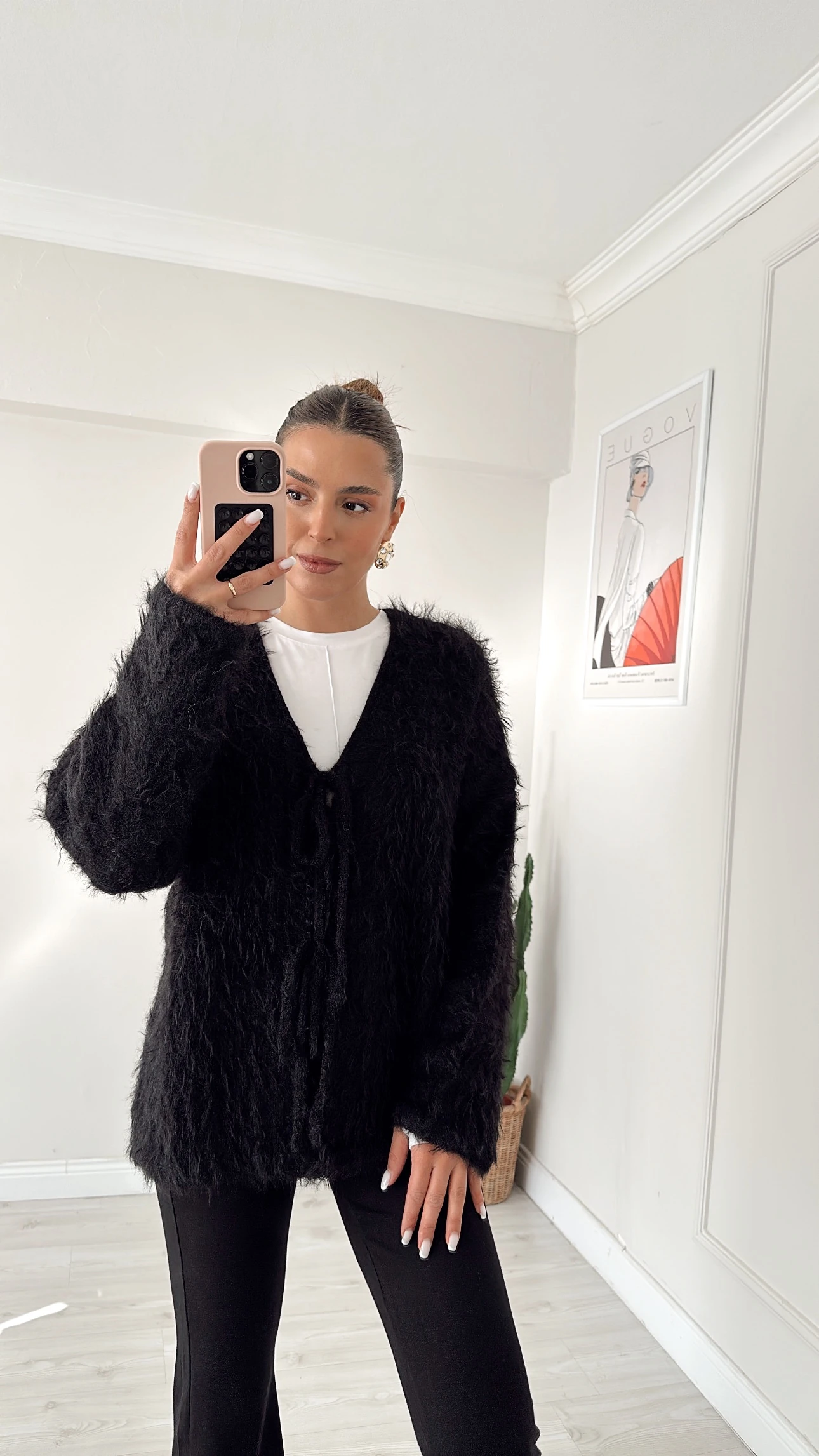 Bağlamalı Sakallı Hırka Siyah