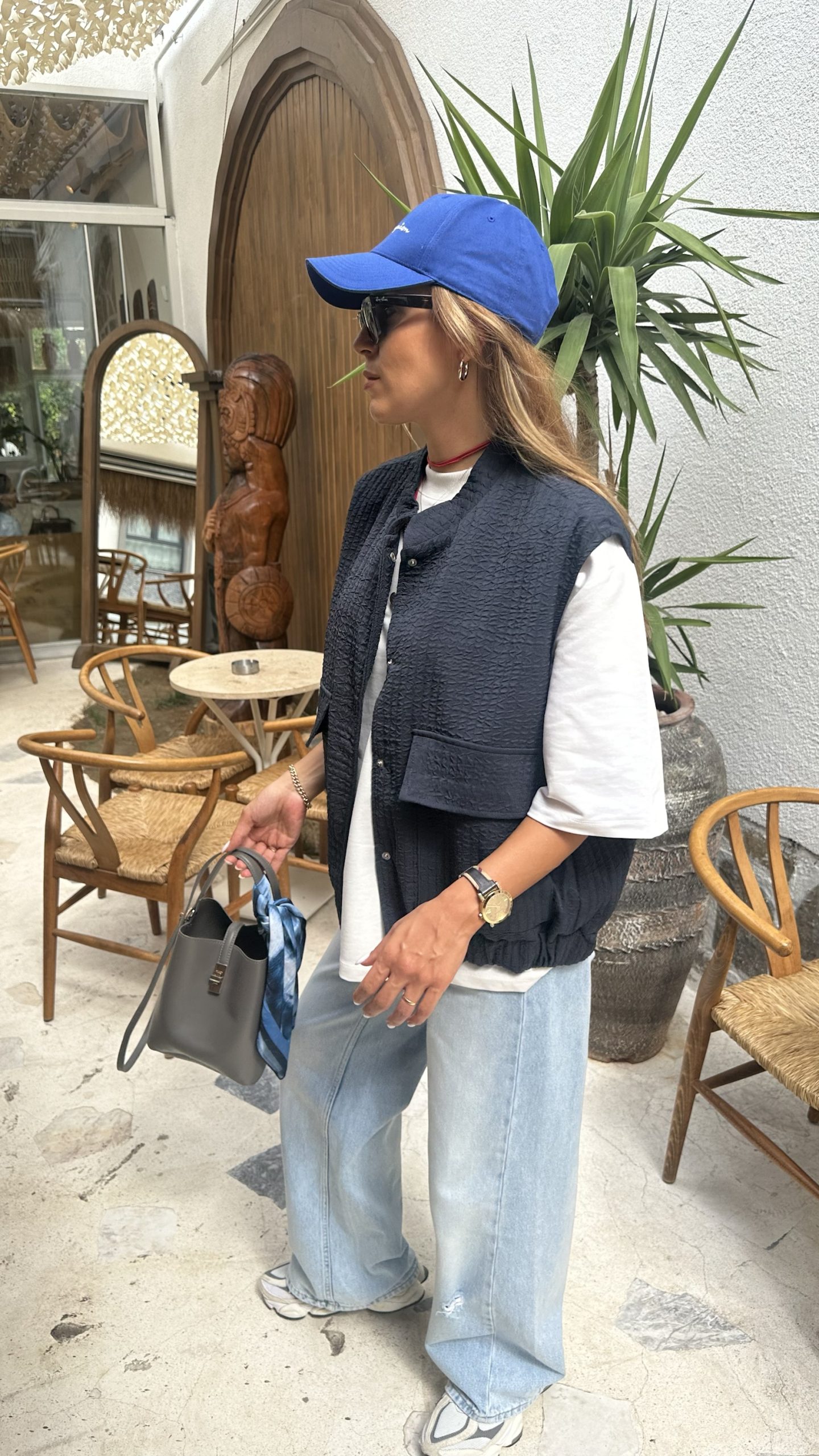 Kapitone Yelek Lacivert