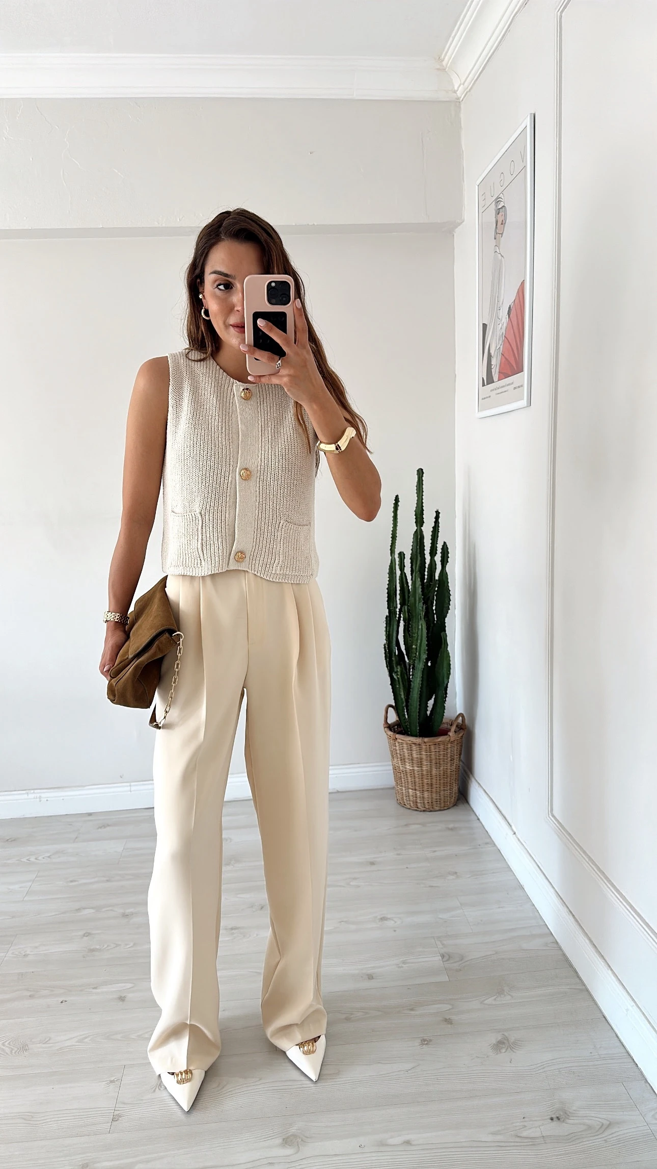 Beli Kapamalı Palazzo Bej