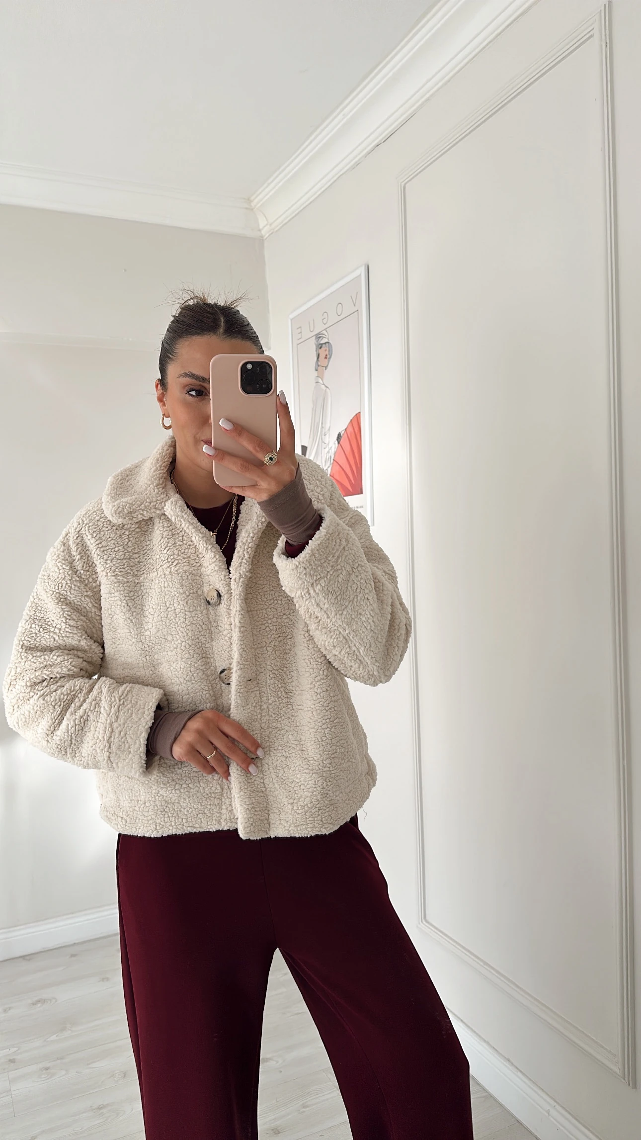 Düğmeli Peluş Ceket