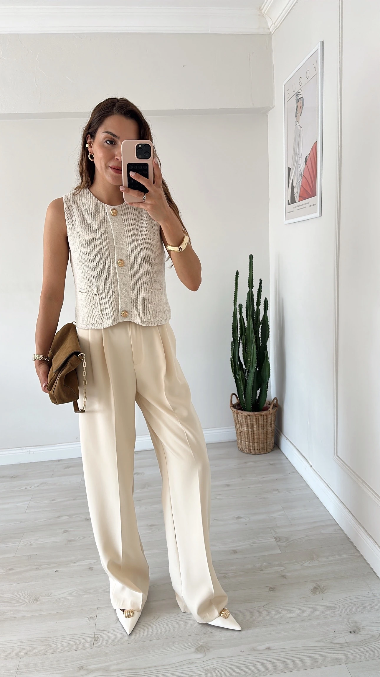 Beli Kapamalı Palazzo Bej