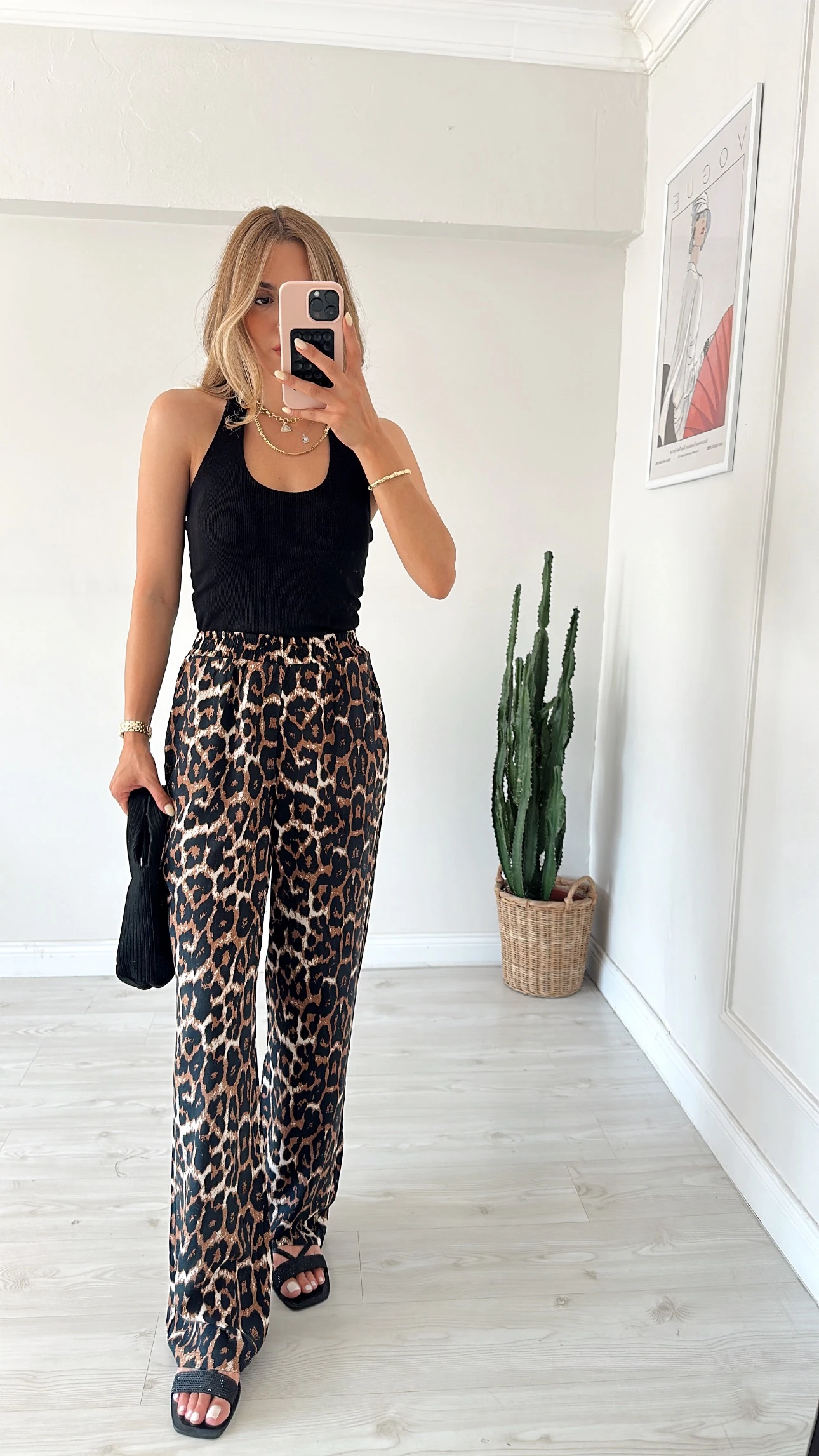 Beli Lastikli Leopar Pantolon