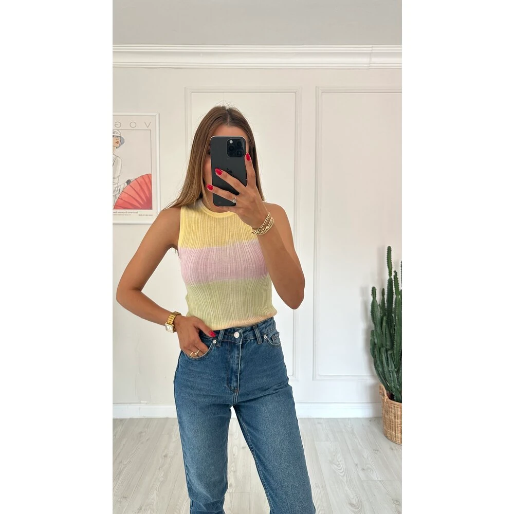 Renkli Transparan Bluz