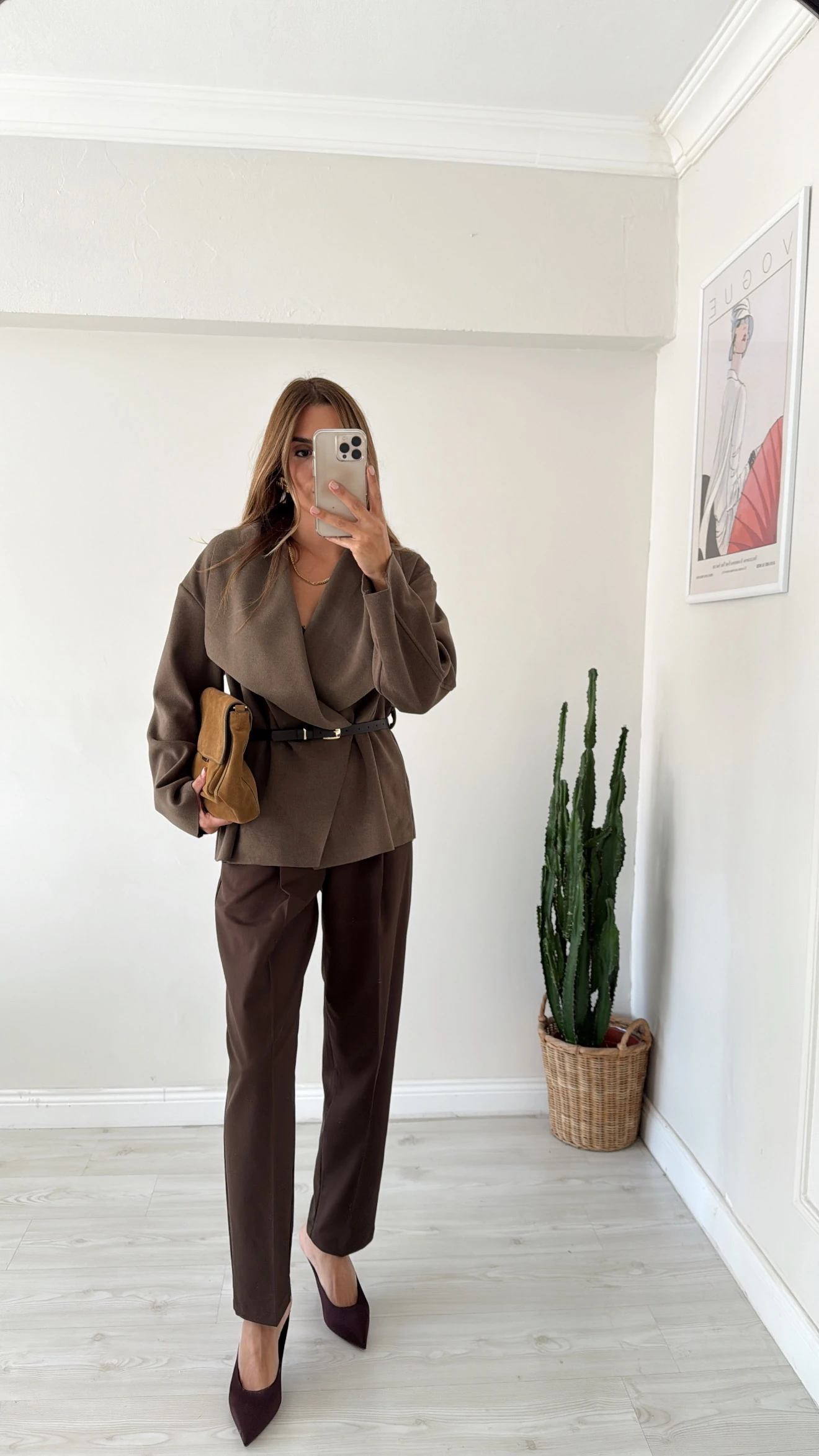 Havuç Model Kumaş Pantolon Kahve