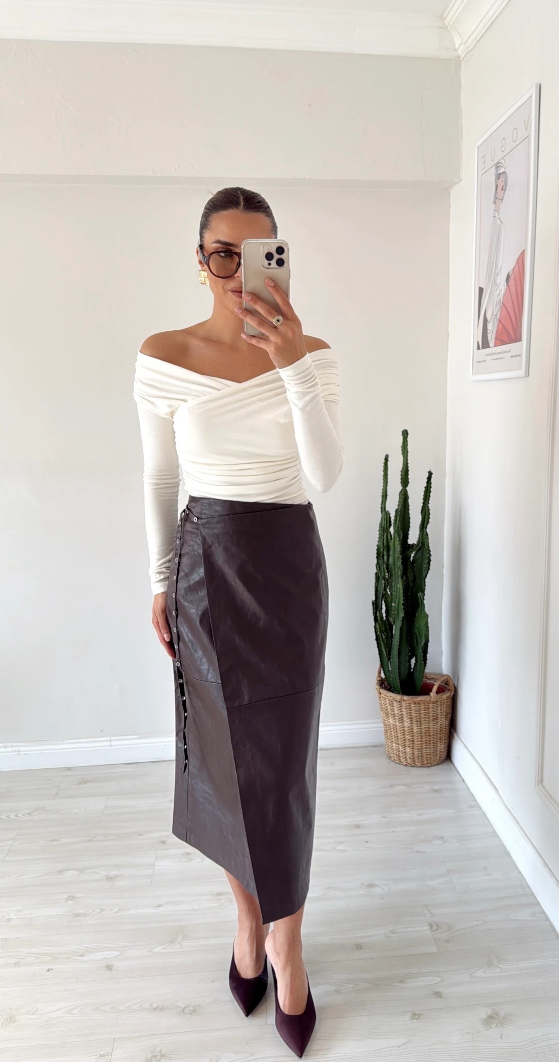 Kruvaze Deri Etek Acı Kahve