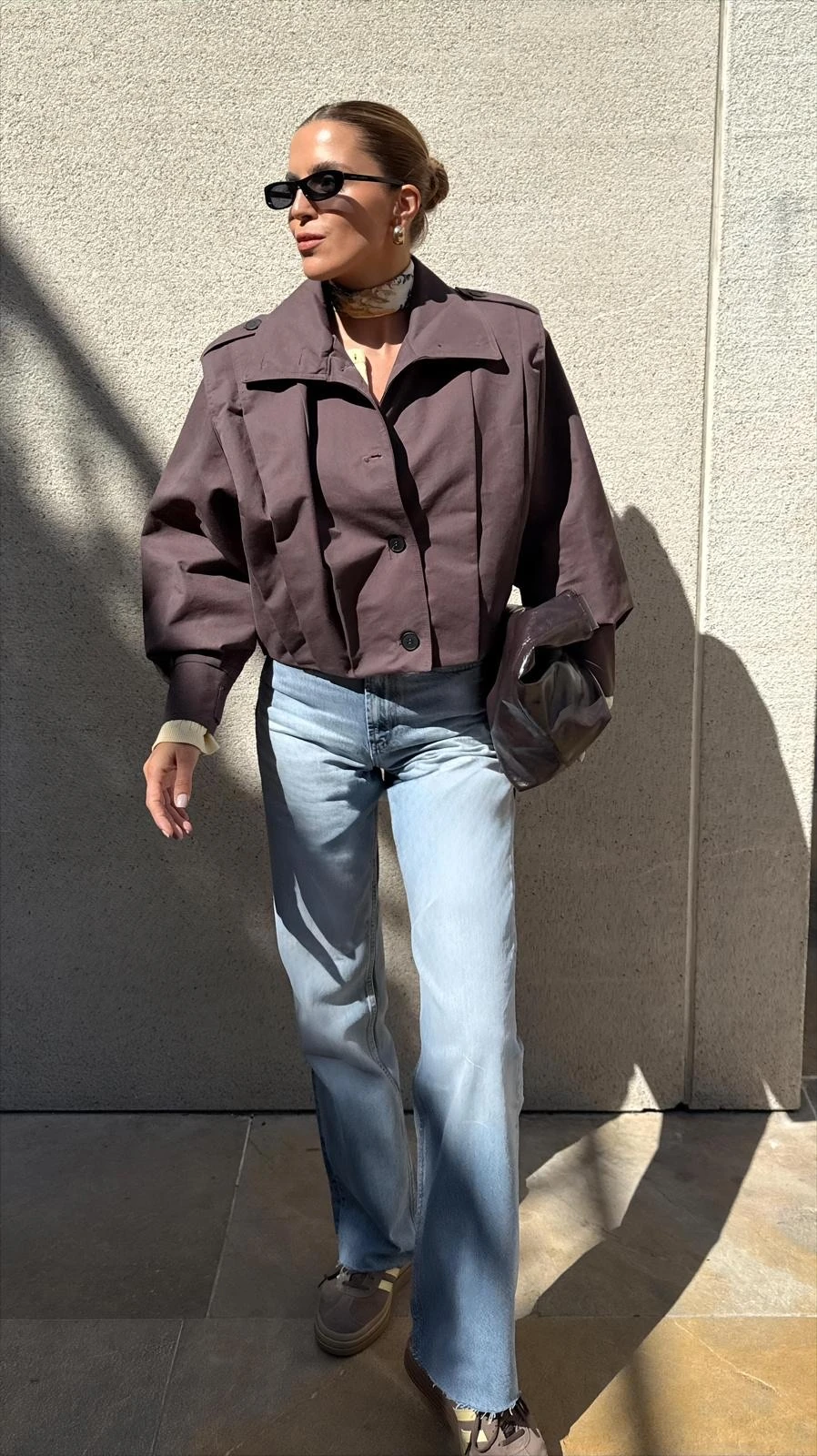 Pileli Bomber Ceket Kahve