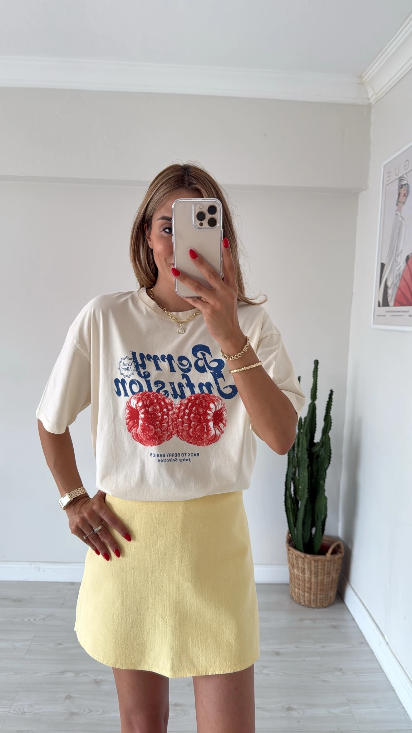 Yazı Baskılı Ekru Tshırt