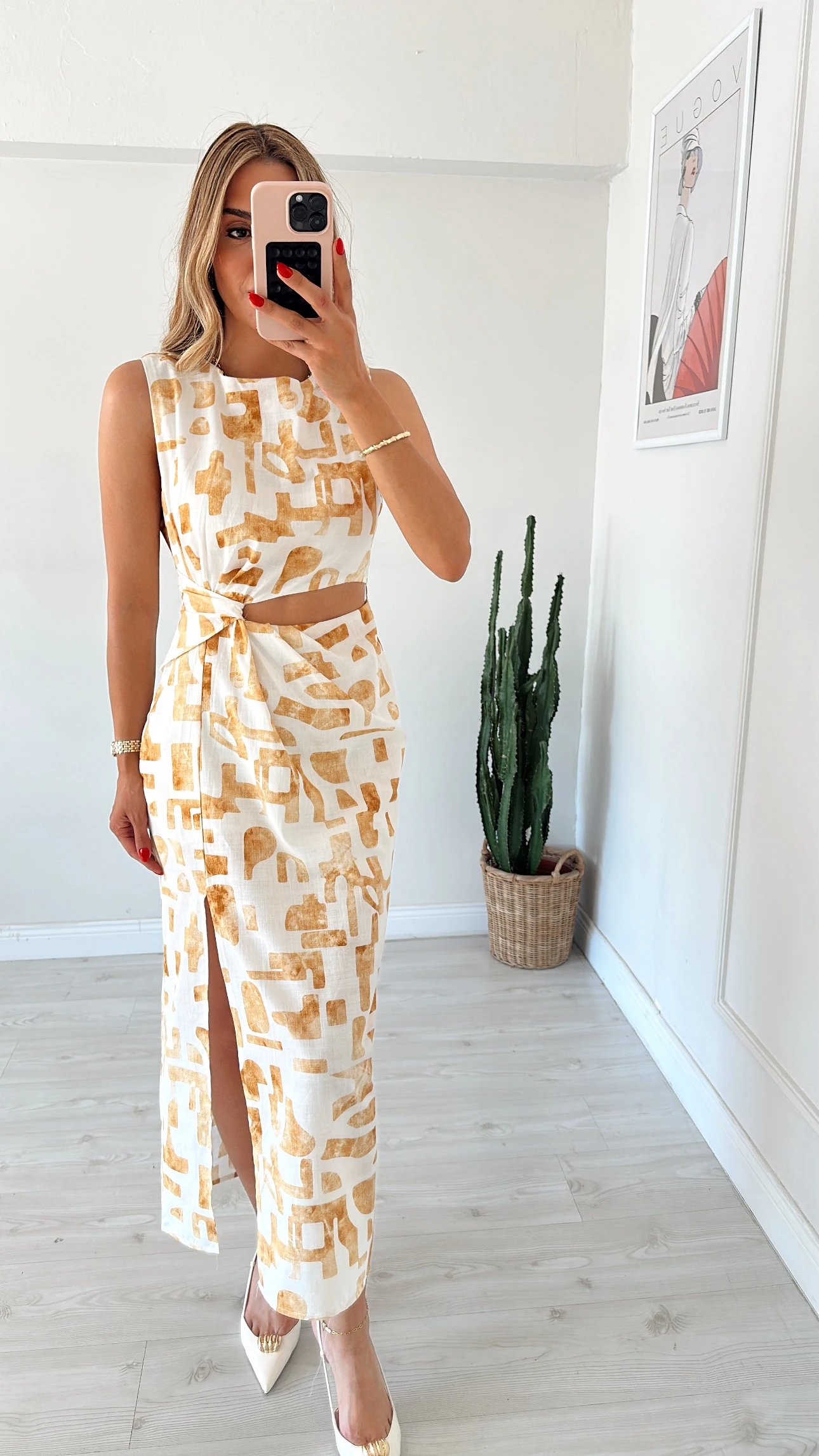 Desenli Drapeli Elbise