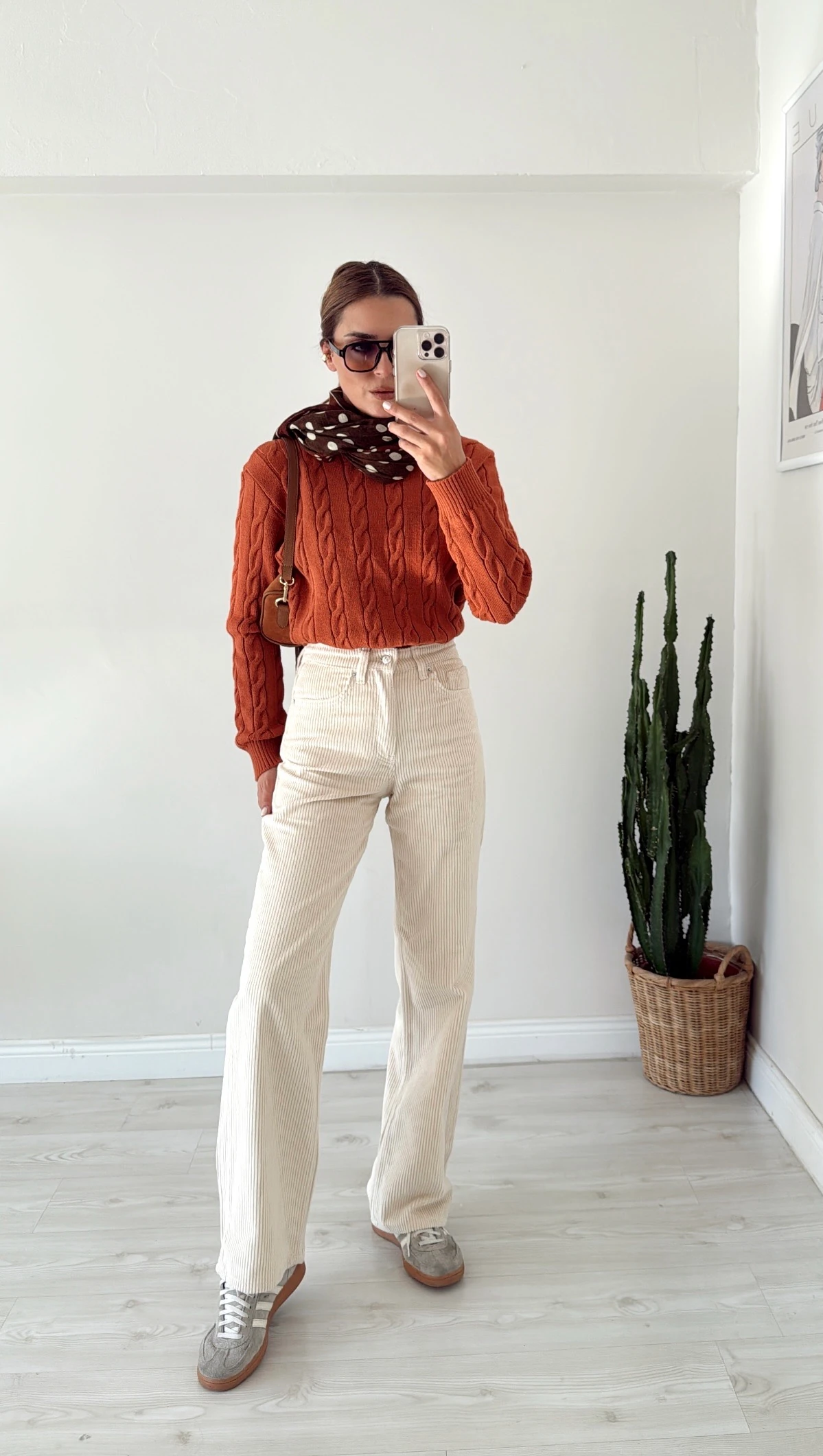 Kadife Straight Pantolon Ekru