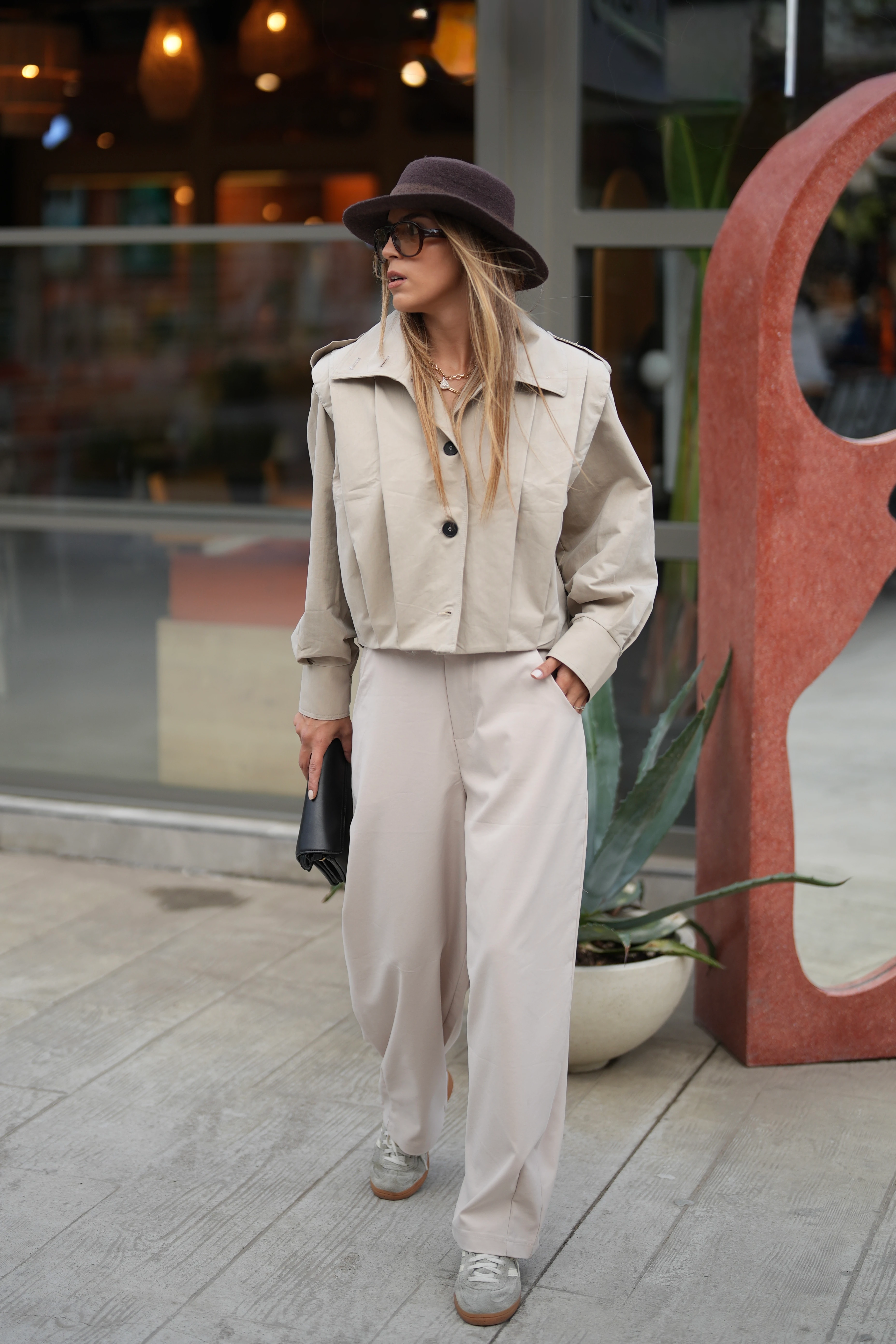 Pileli Bomber Ceket Taş