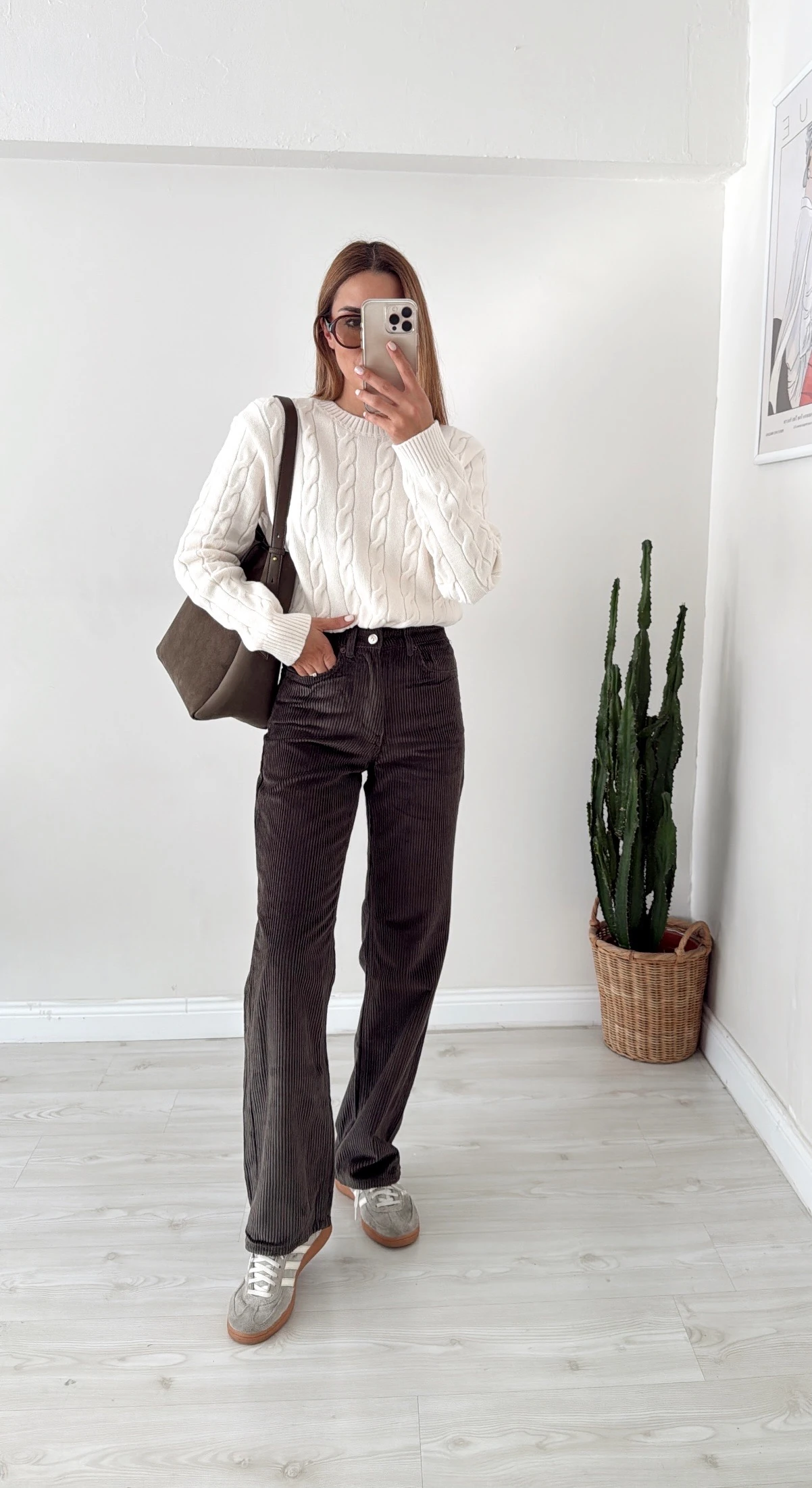 Kadife Straight Pantolon Koyu Haki