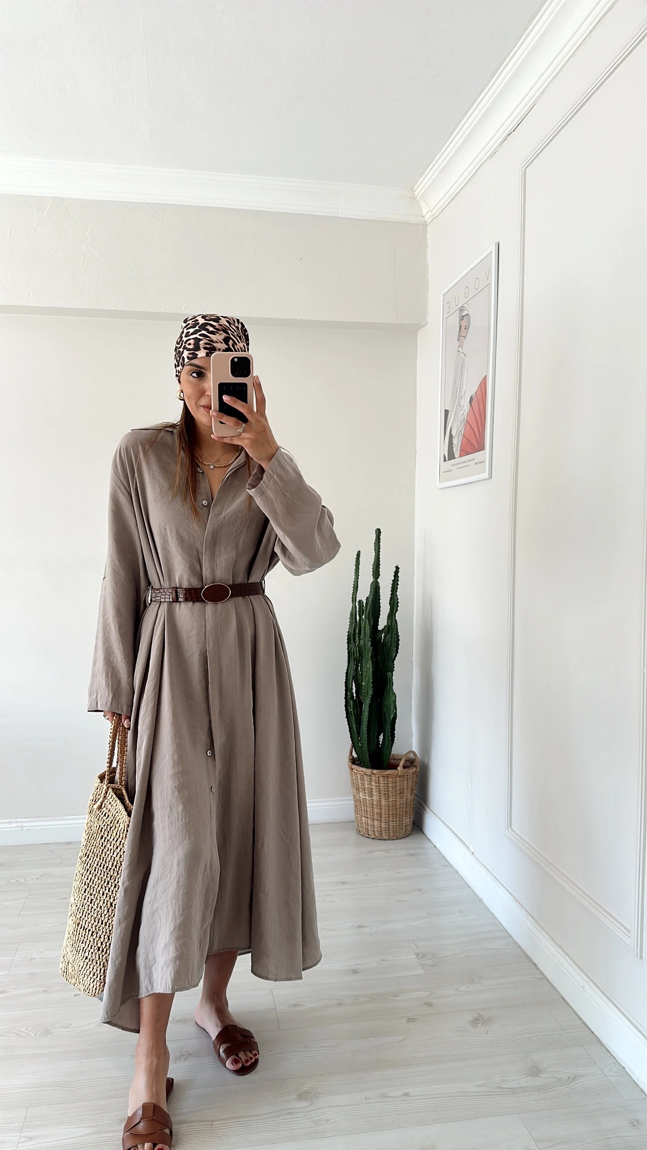 Gömlek Elbise Vizon