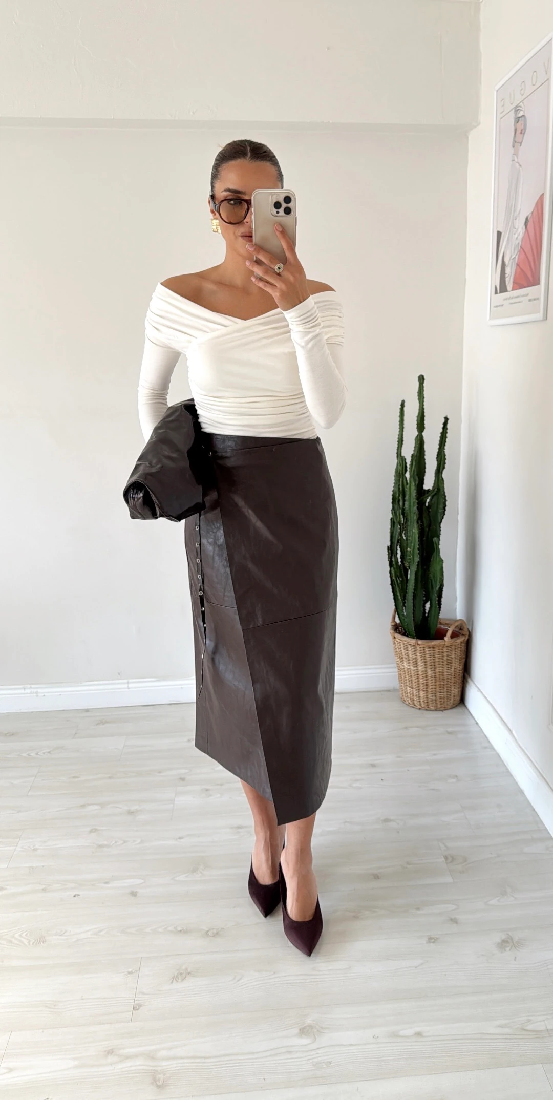 Kruvaze Deri Etek Acı Kahve