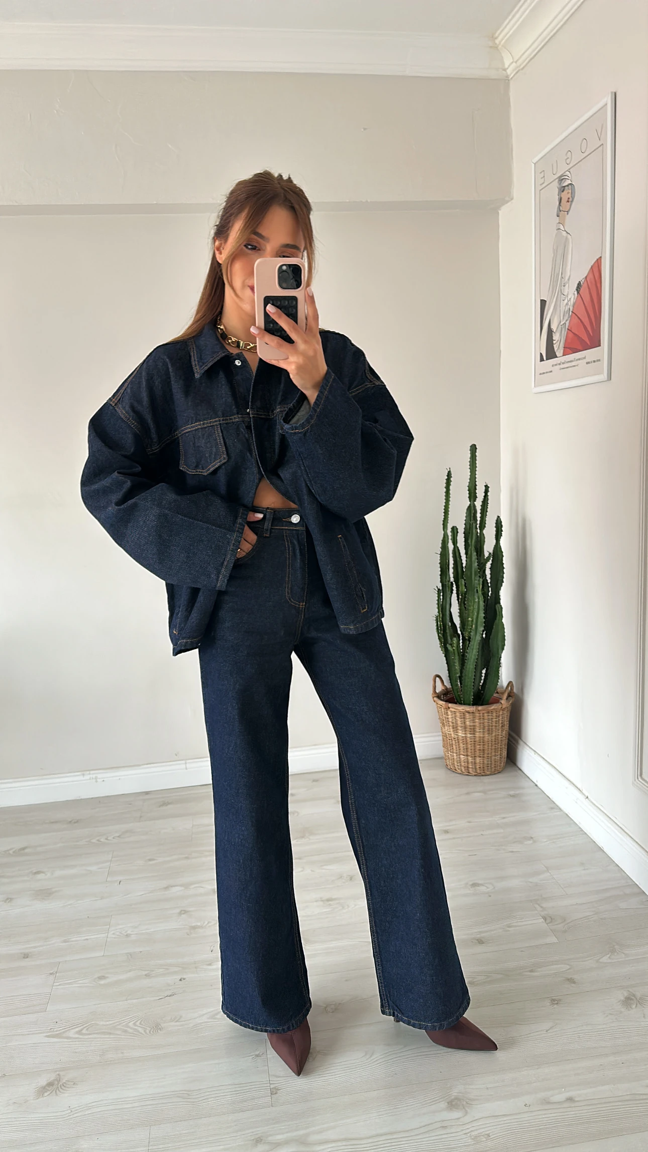 Oversıze Ceketli Denim Takım