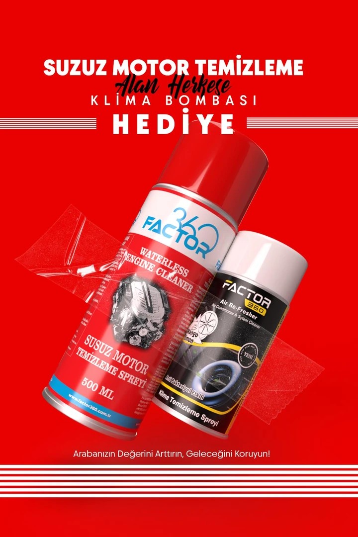 Susuz Motor Temizleme Spreyi - Waterless Engine Cleaning Spray 500ml (Klima Bombası Hediye)
