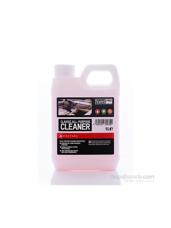 Valet Pro Classic All Purpose Cleaner - Konsantre İç ve Dış Genel Temizleyici 1 L