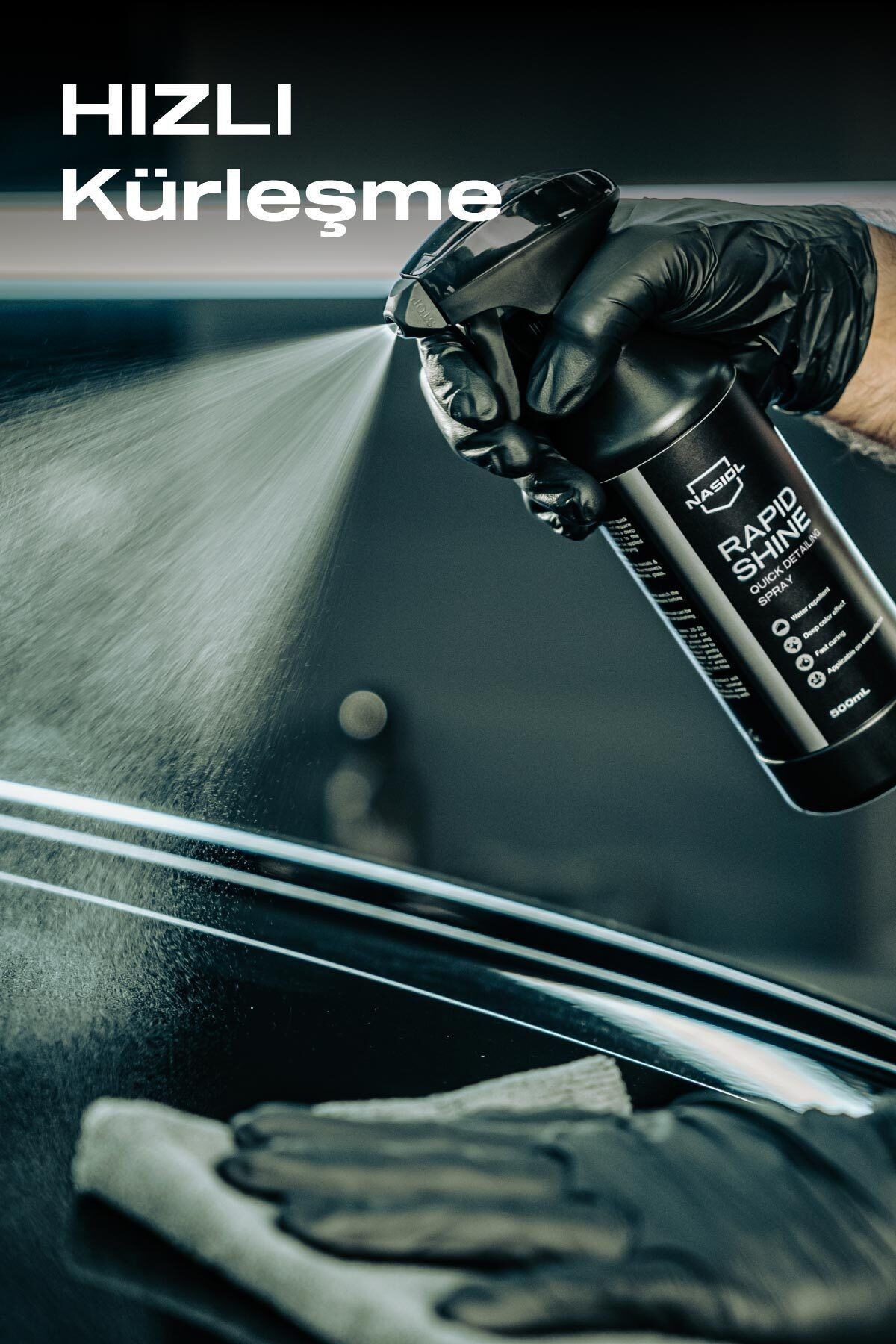 Nasiol Rapidshine Araç Nano Detay Spreyi-Derin Renk Efekti-Showroom Parlaklığı-6 Ay Dayanım-500ml