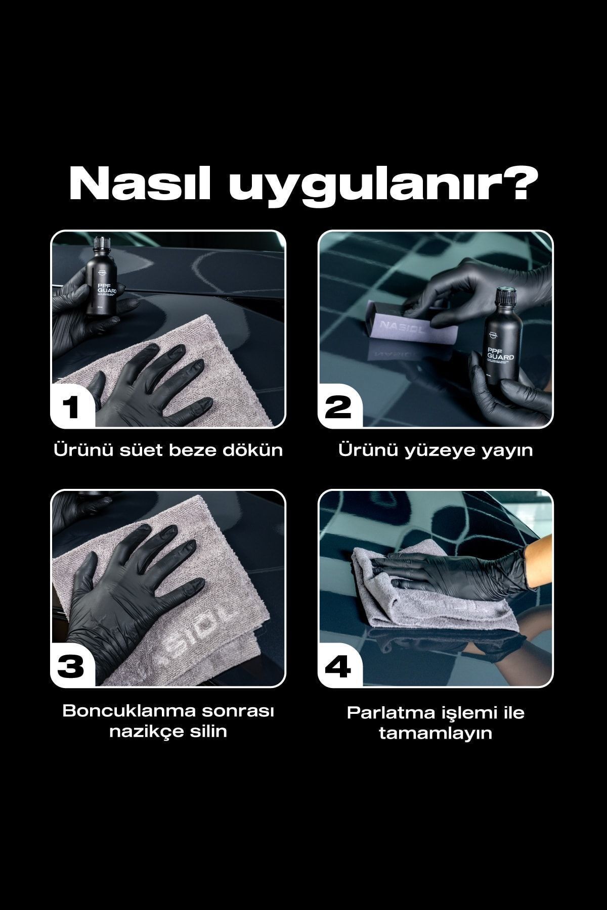 Nasiol PPFGuard Araç Boya Koruma Filmi/PPF için Nano Seramik Kaplama-PPF Koruma-1,5 Yıl Dayanım-50ml