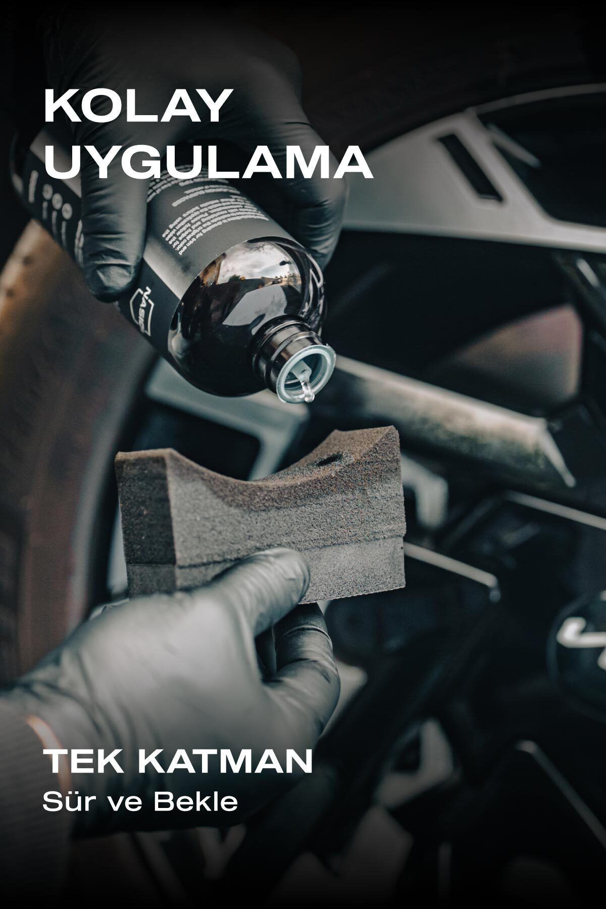 Nasiol Detailershine Trim Ve Lastik Parlatıcı/yenileyici Jel Ve Sünger-500ml-ultra Parlak Ve Islak Görünüm
