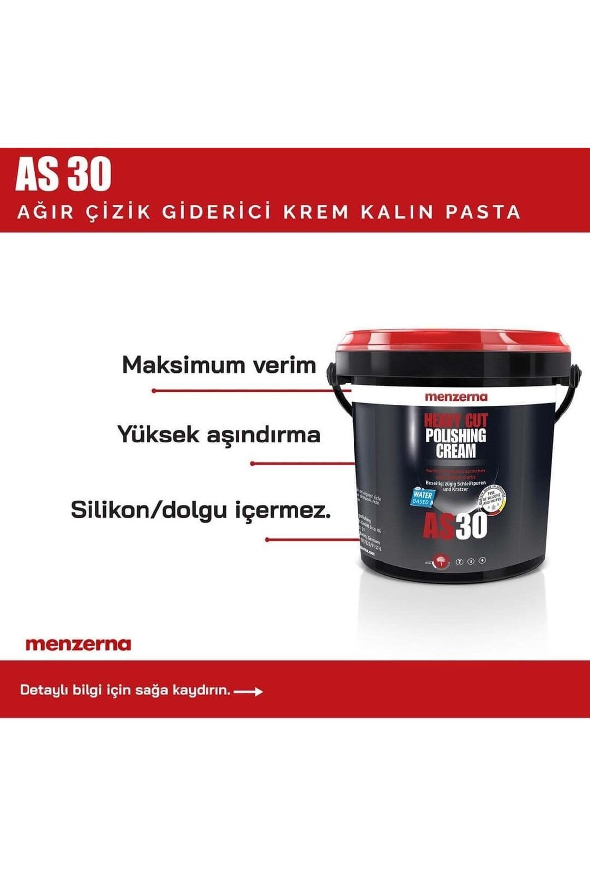 Menzerna As 30 Ağır Çizik Giderici Krem Kalın Pasta 1 KG
