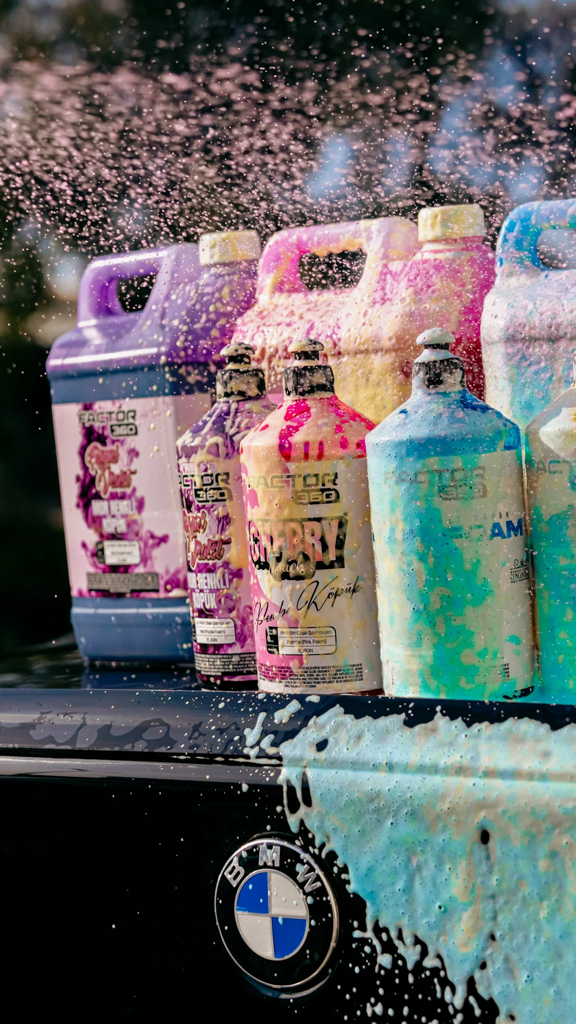 Factor360 Cherry Touch Pembe Renkli Oto Yıkama Köpüğü Oto Şampuan 1:15 Konsantre 5 L