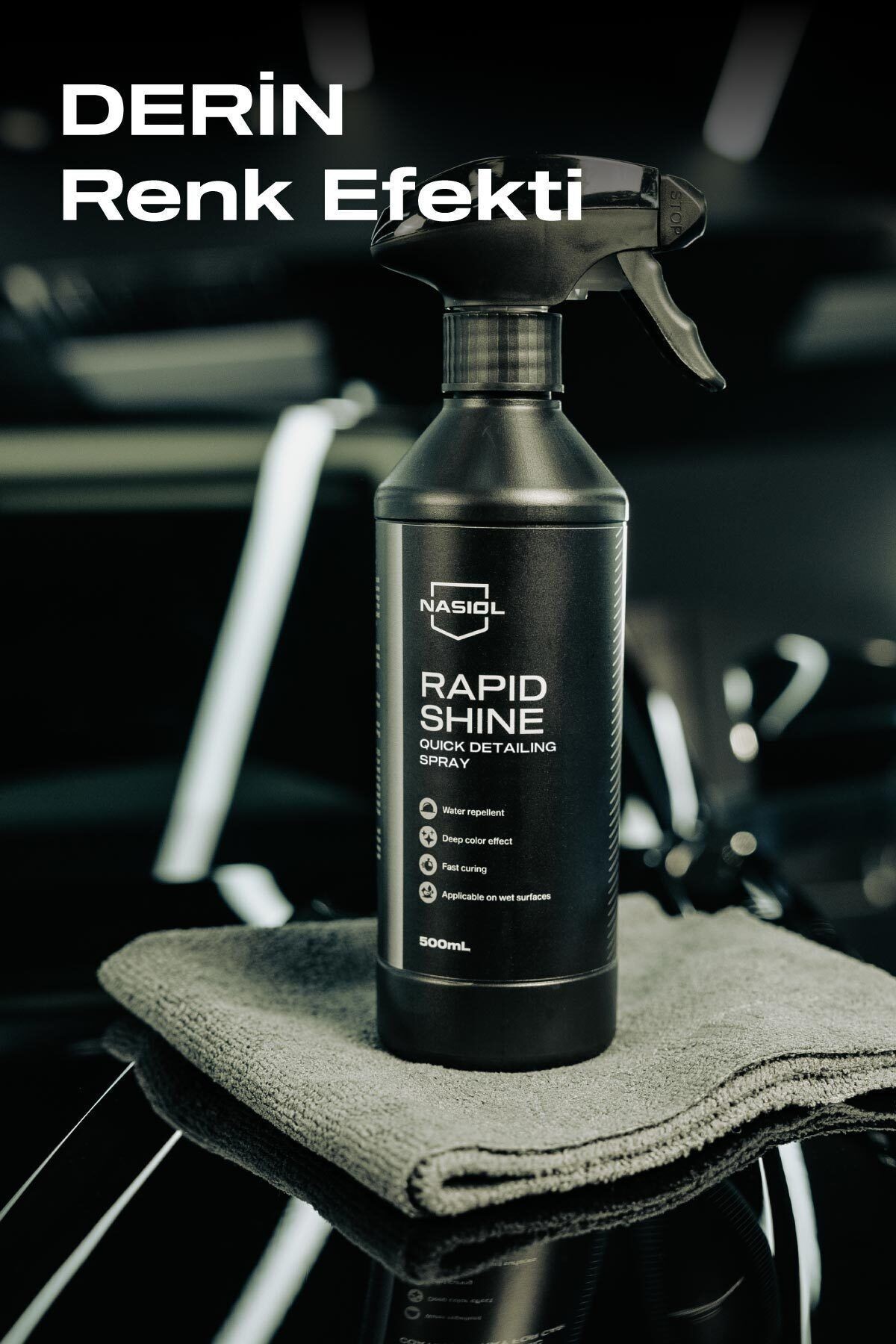Nasiol Rapidshine Araç Nano Detay Spreyi-Derin Renk Efekti-Showroom Parlaklığı-6 Ay Dayanım-500ml