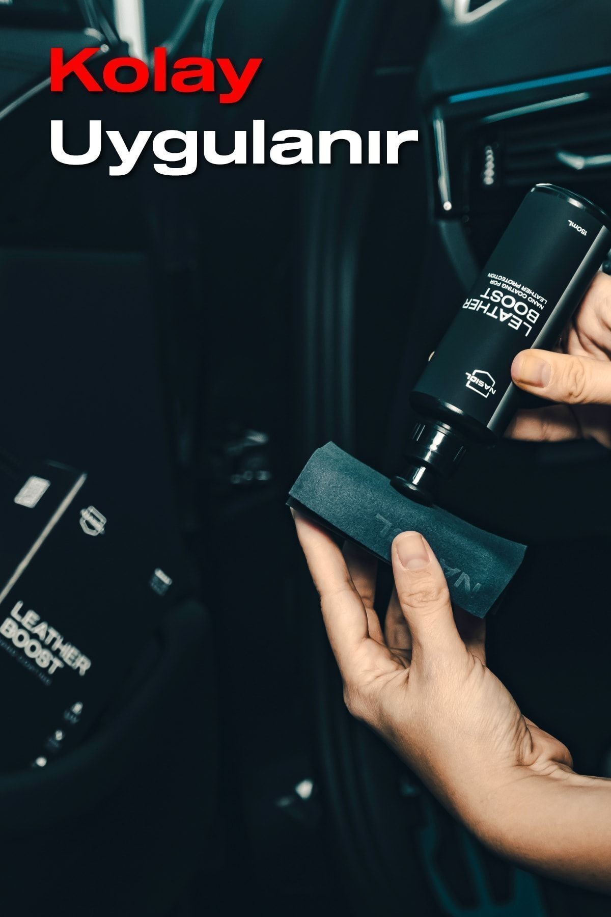 Nasiol Leatherboost Araç,Ev,Ofis Deri Yüzeyler için Nano Kaplama-Deri Bakımı-1 Yıl Dayanım-150ml