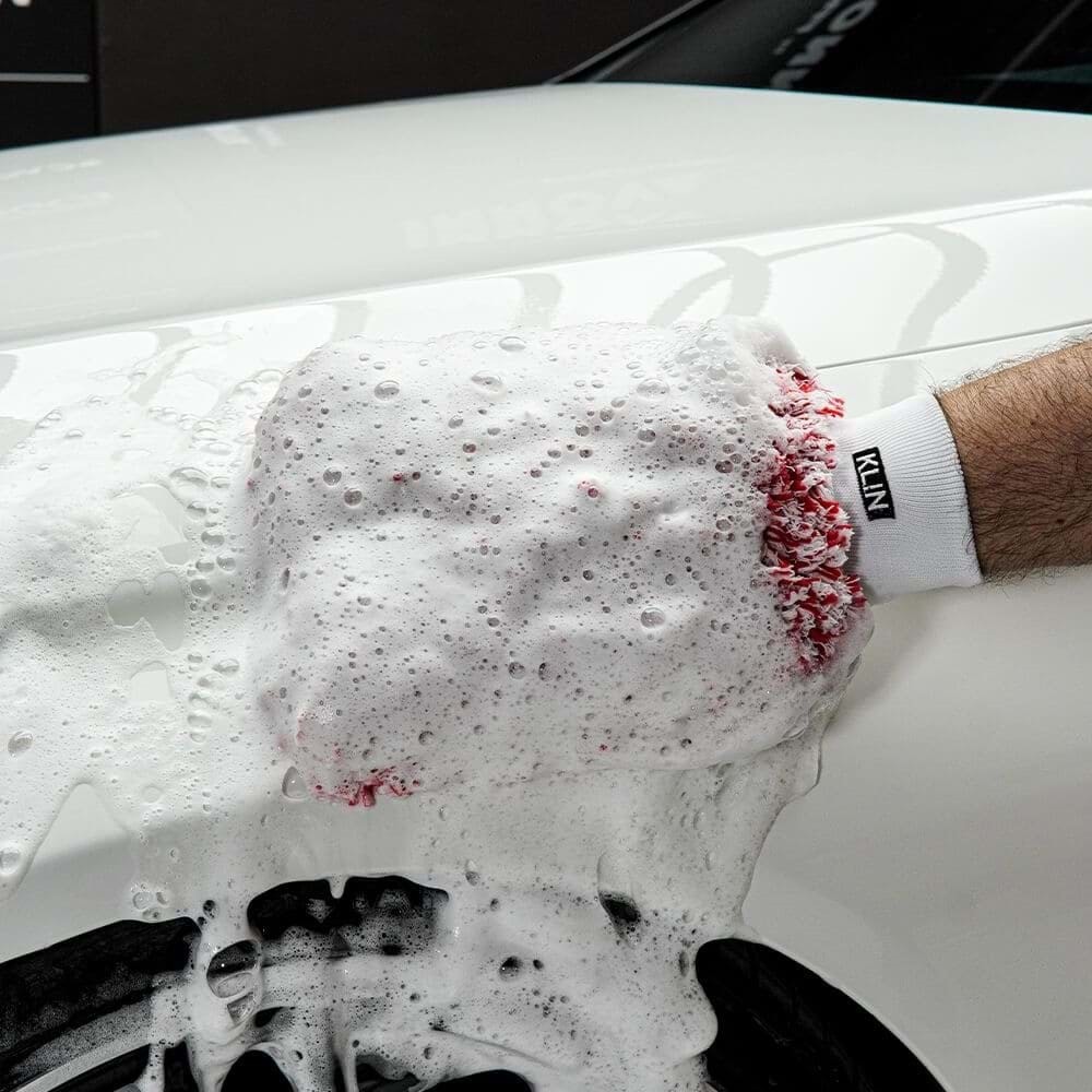 KLIN Wash Mitt Mikrofiber Araç Yıkama Eldiveni (Kırmızı) - 20x18 cm