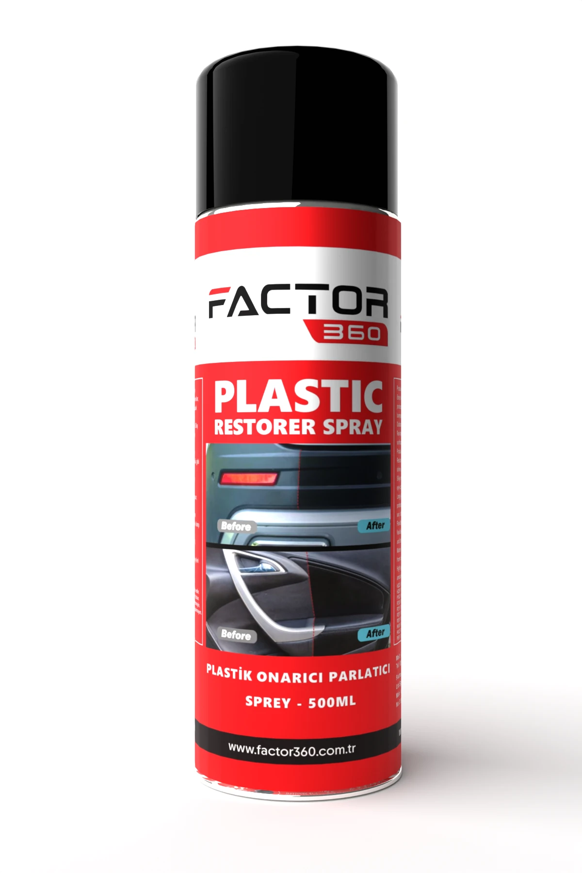 Factor360 Otomobil Araç Plastik Yenileyici Parlatıcı Aerosol 500ML
