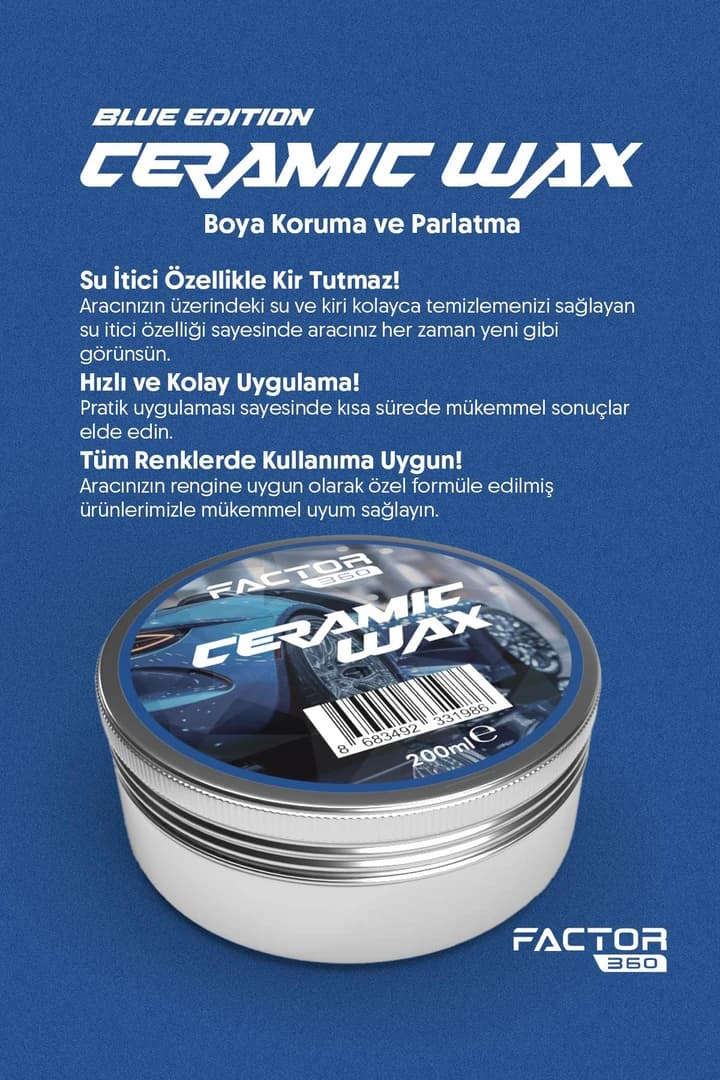 Factor360 Oto Seramik Etkili Wax Boya Koruma Parlatma Cilası