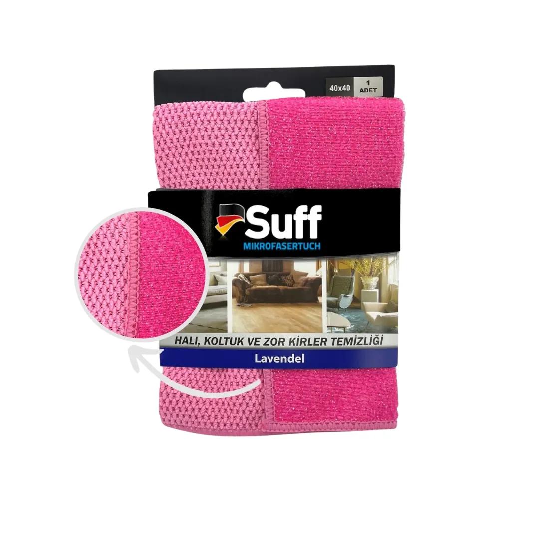 Suff Lavendel Halı, Koltuk ve Döşeme Taban Bezi – 40x40 cm Mikrofiber Temizlik Bezi 10'lu Set