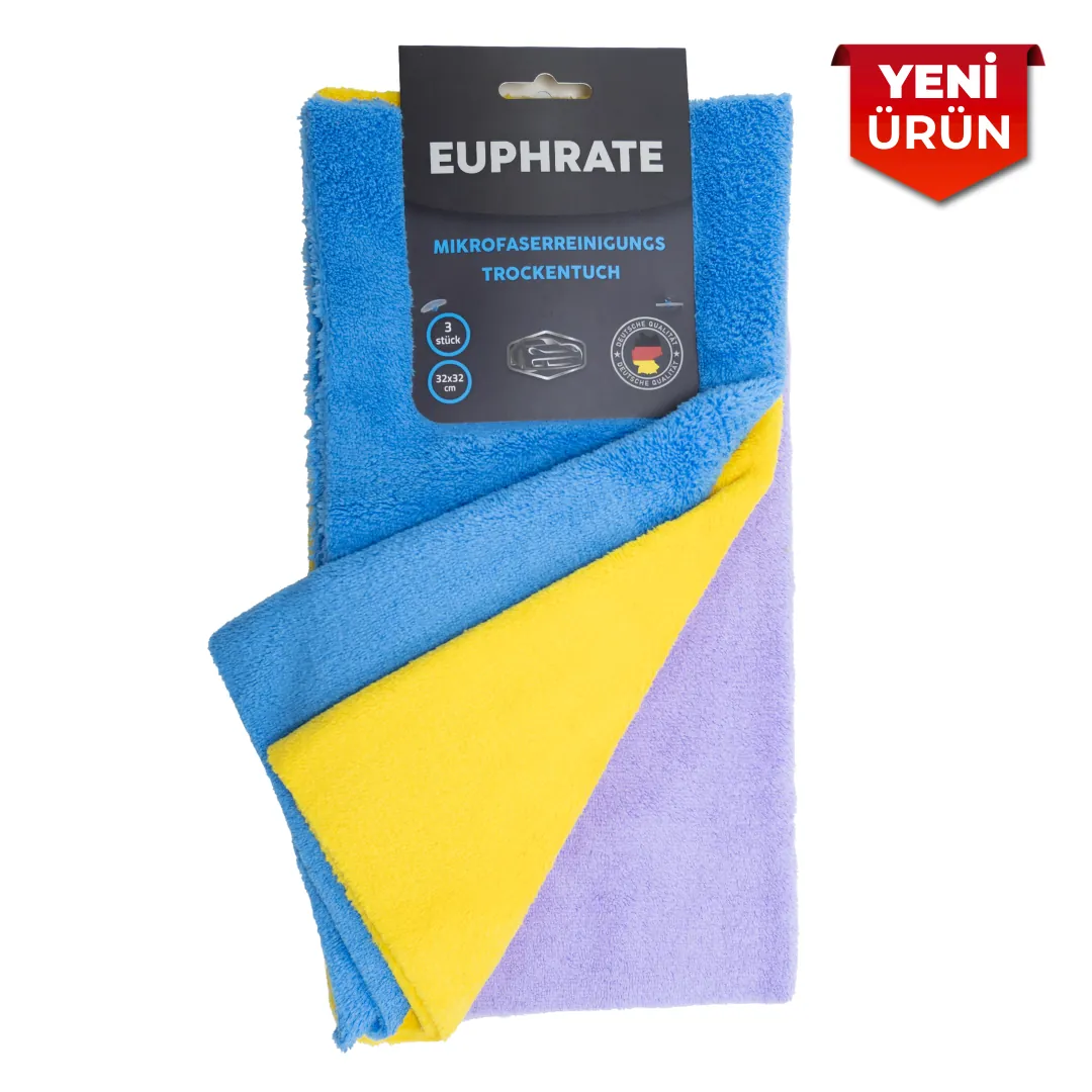 Euphrate Mikrofiber Oto Kurulama Bezi Orkide 3'lü Set 32x32 CM Mikrofaserreinigungs Trockentuch 