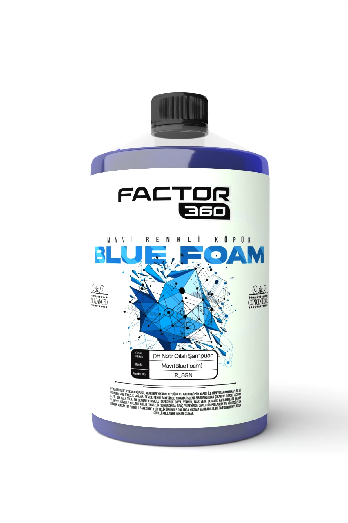 Factor360 Blue Foam Mavi Renkli Oto Yıkama Köpüğü Oto Şampuan 1 L