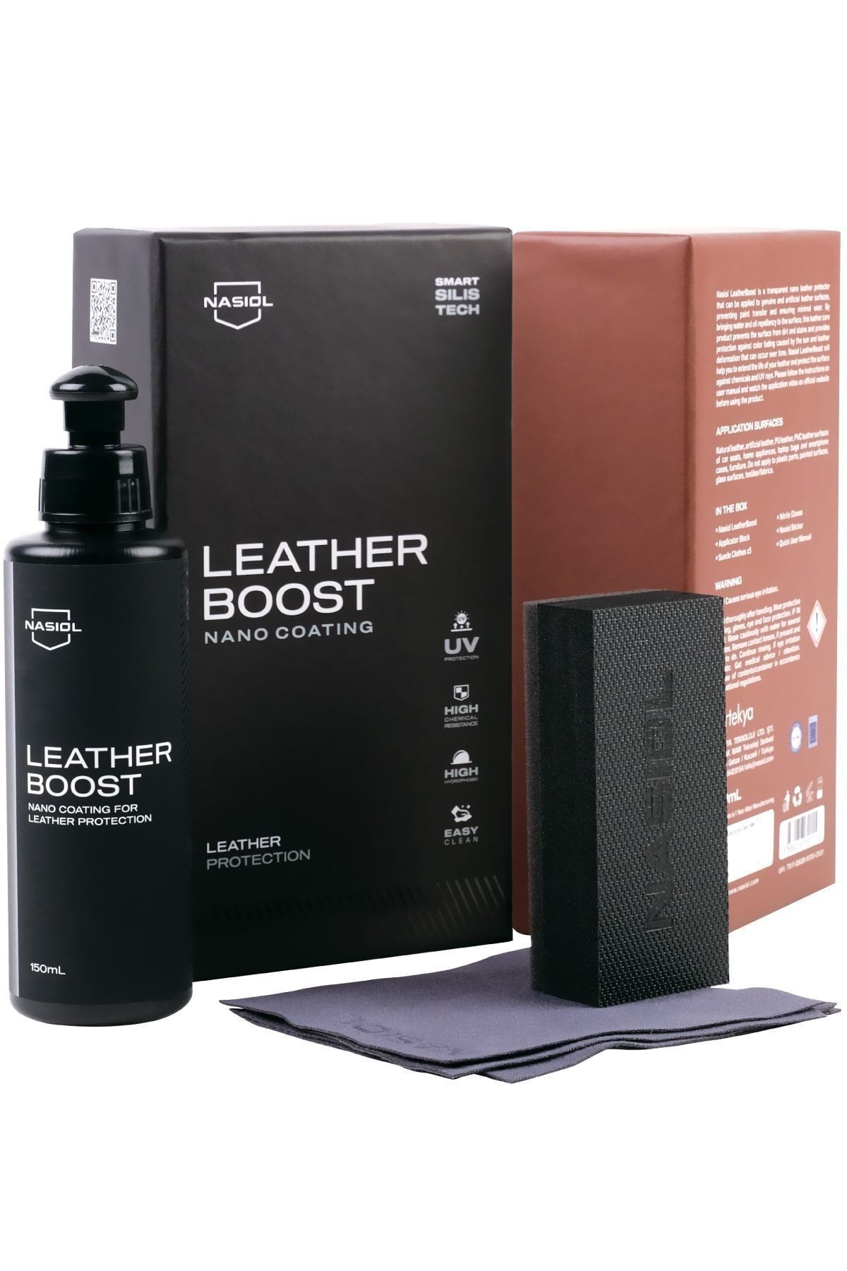 Nasiol Leatherboost Araç,Ev,Ofis Deri Yüzeyler için Nano Kaplama-Deri Bakımı-1 Yıl Dayanım-150ml