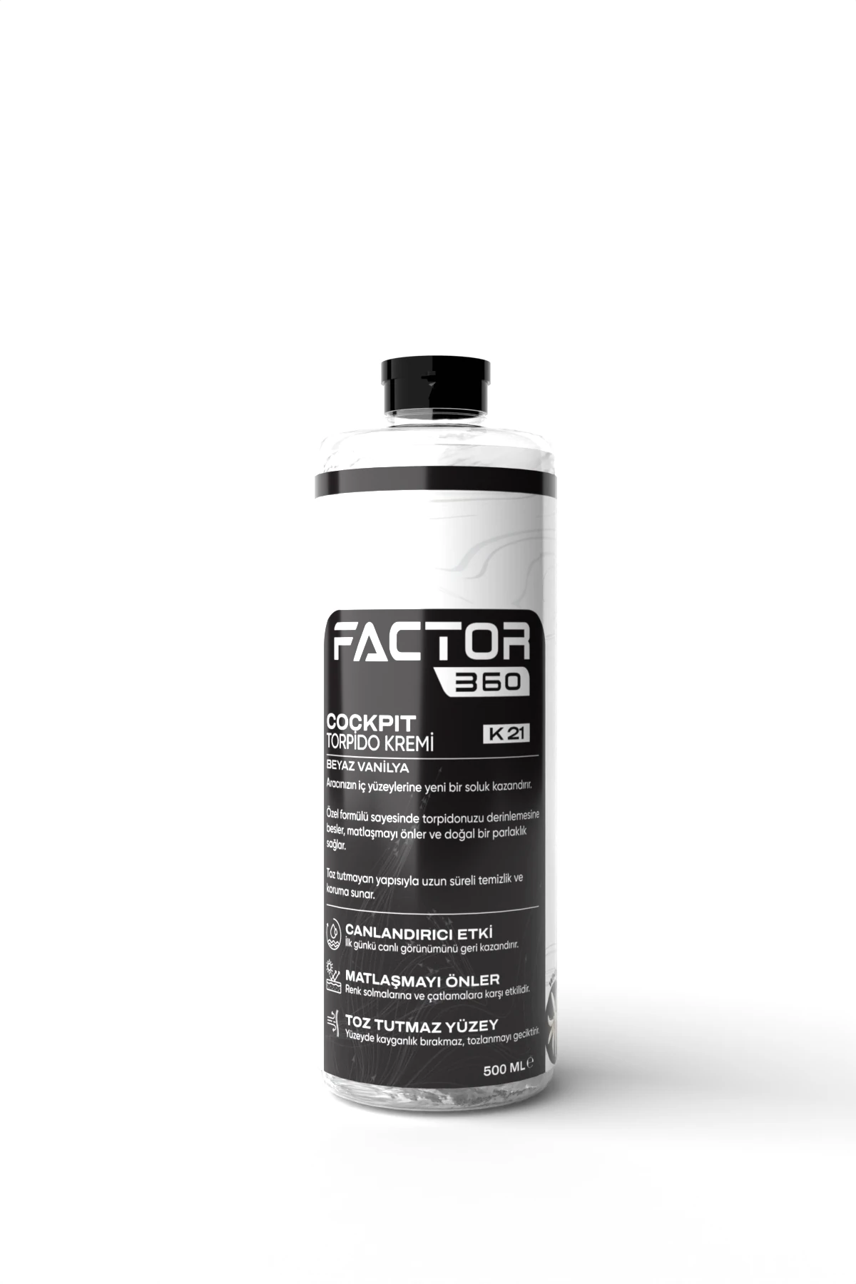 Factor360 Cockpit Torpido Kremi Beyaz Vanilya Kokulu 500 ML