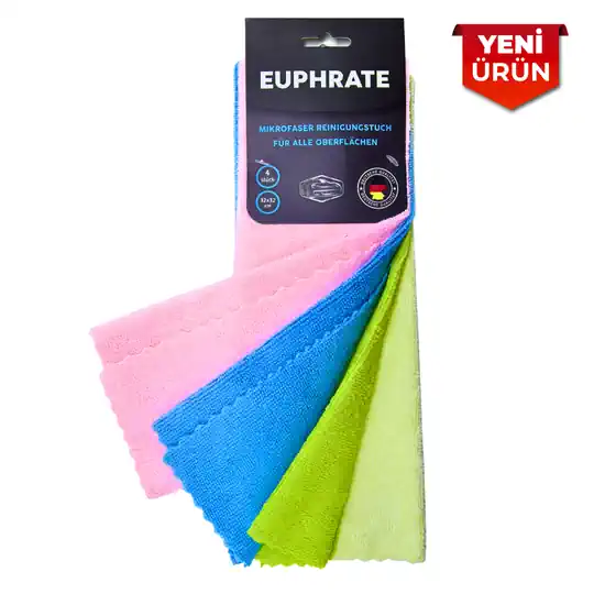 Euphrate Kfz Rose Mikrofiber Oto Temizlik Bezi 4'lü Set 32x32