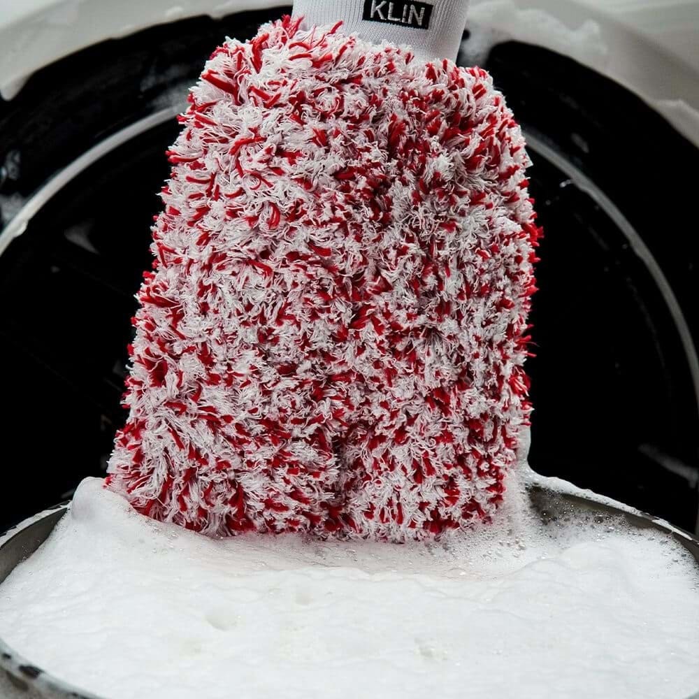 KLIN Wash Mitt Mikrofiber Araç Yıkama Eldiveni (Kırmızı) - 20x18 cm