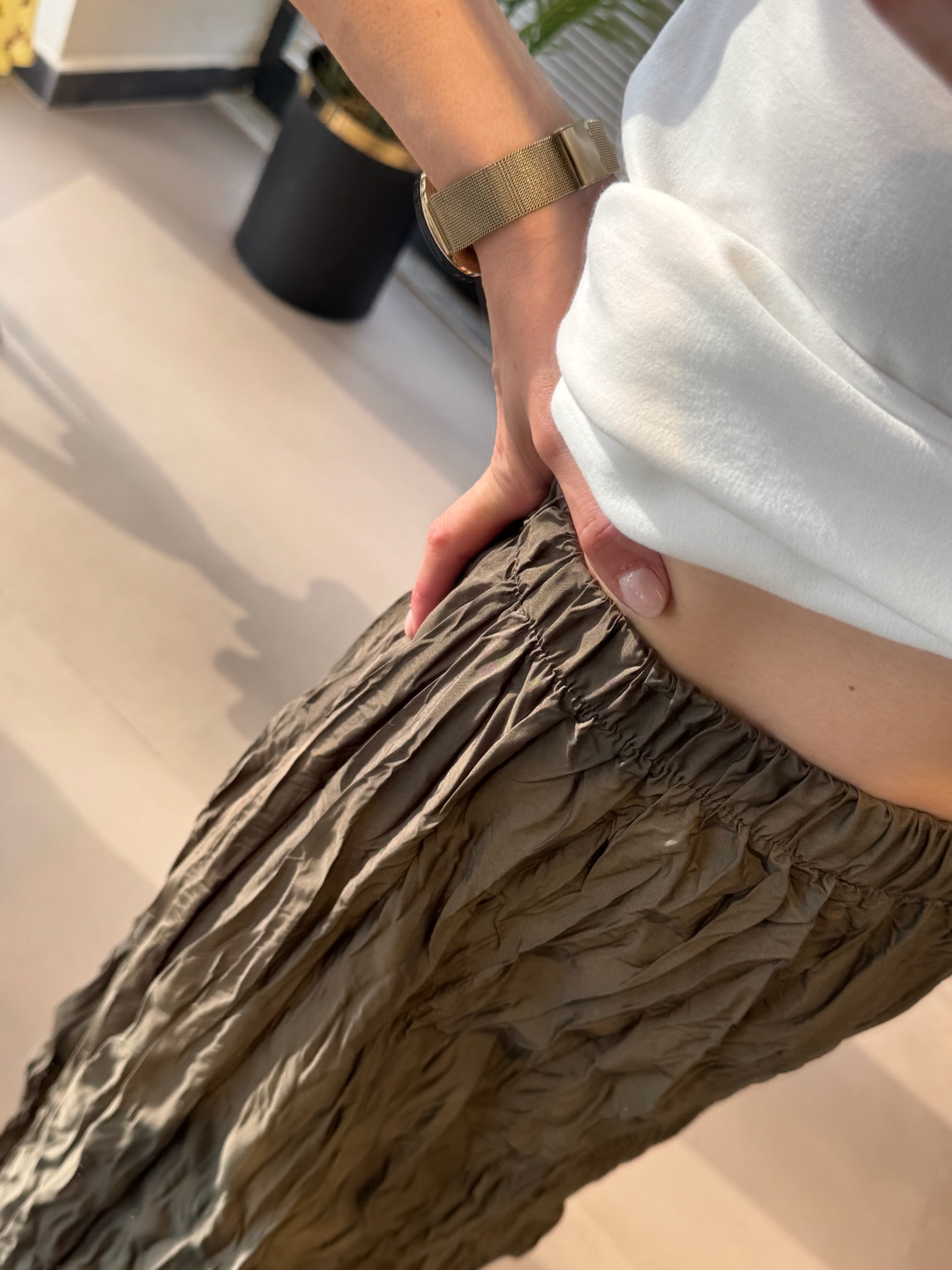 Kraş Bilek Boy Etek-Yeşil