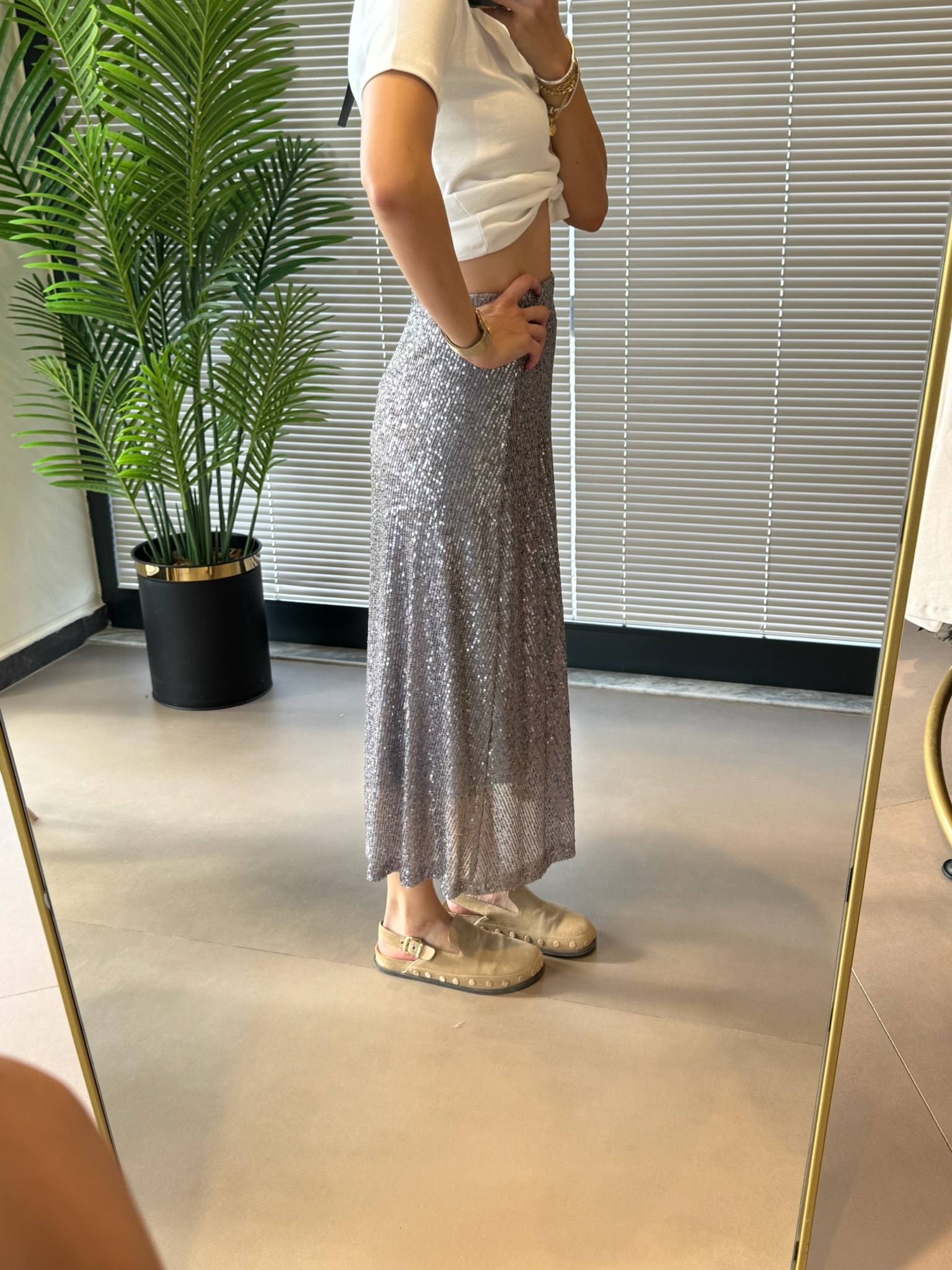 Kloş Payet Etek Midi