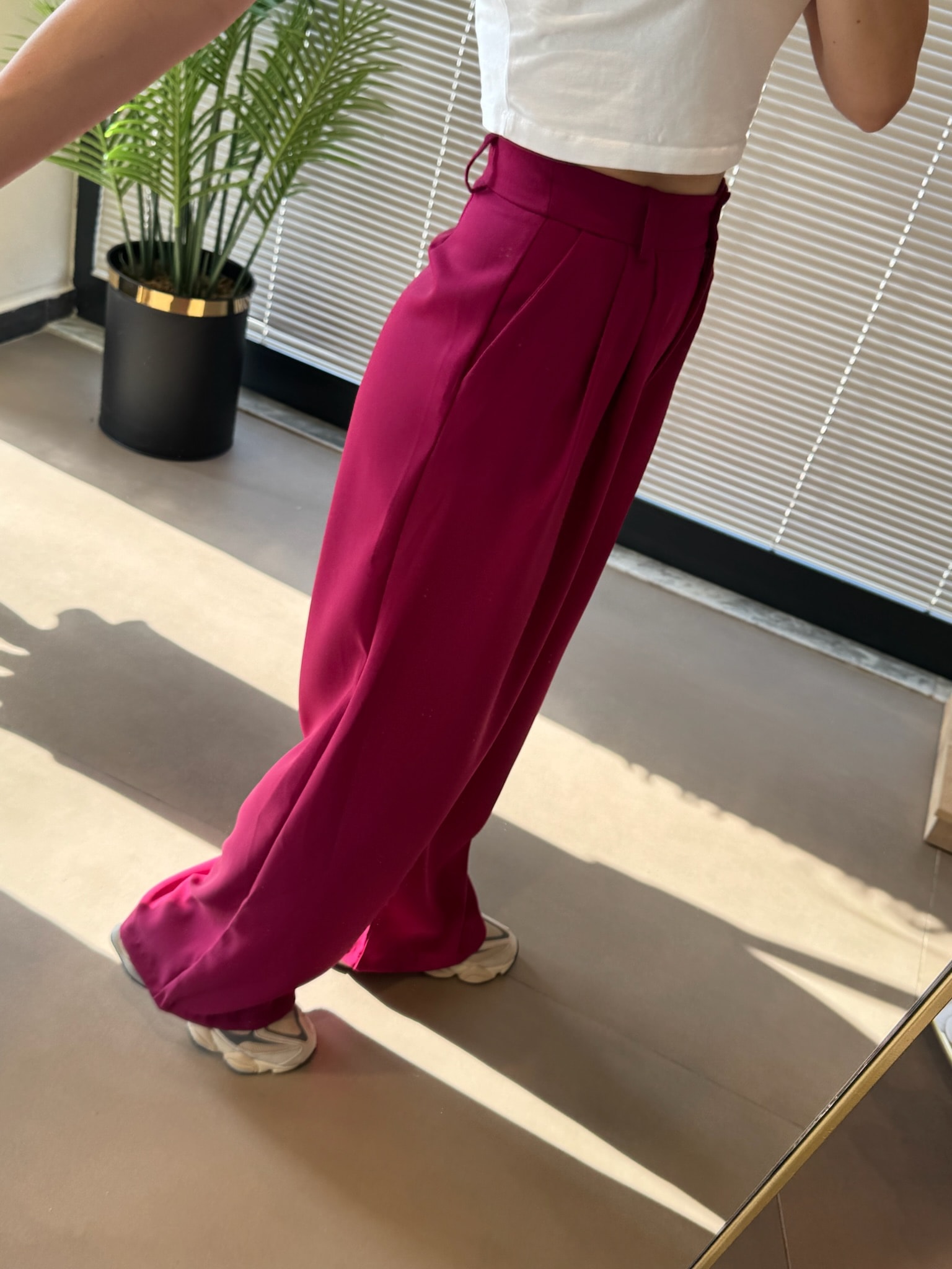 Pileli Palazzo Pantolon-Vişne