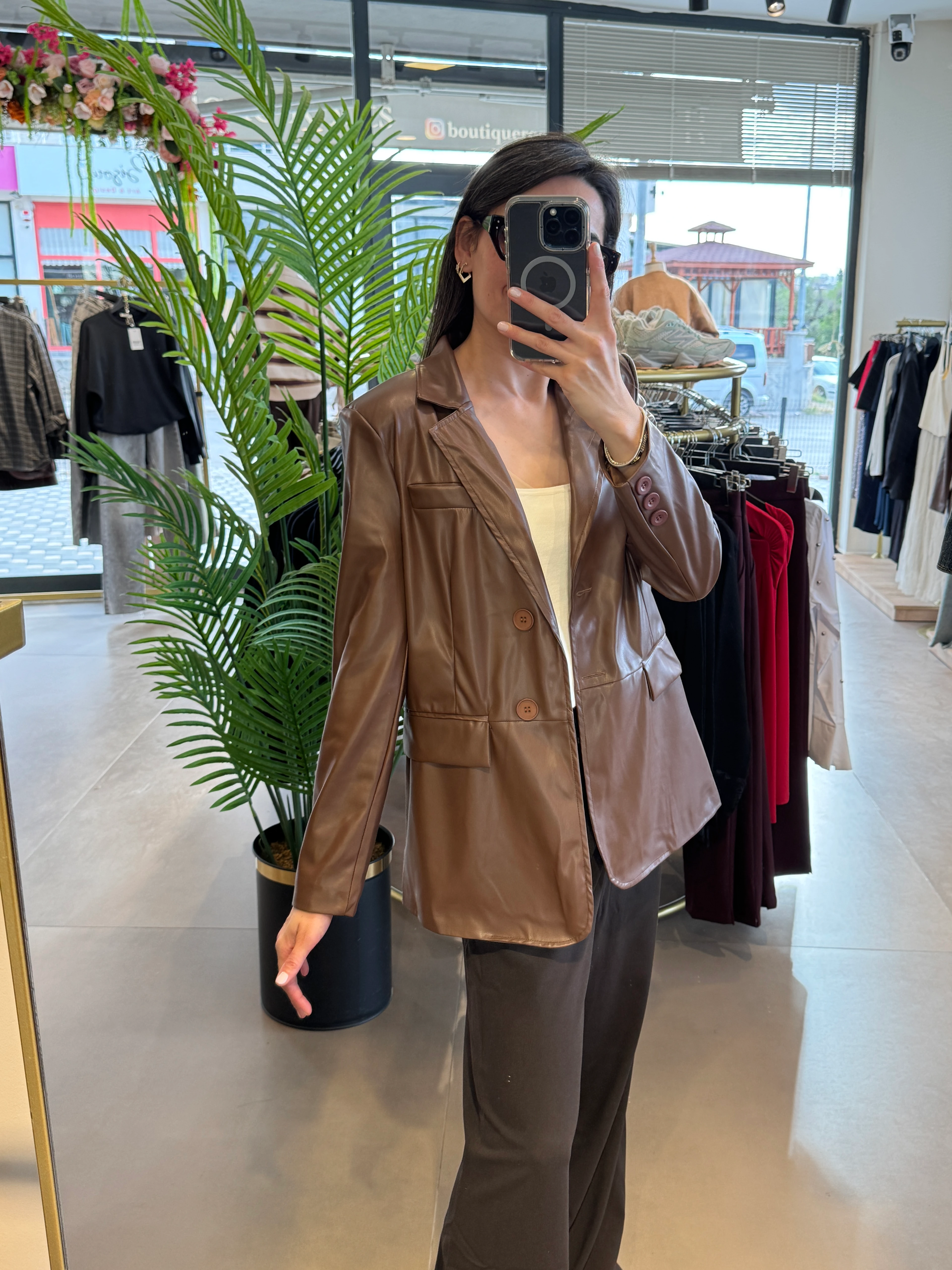 Deri Ceket-Kahverengi