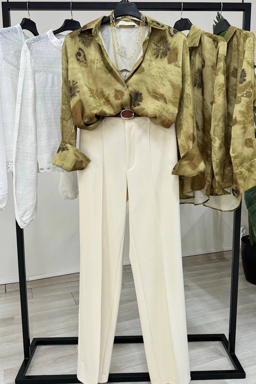 Basıc Saten Gömlek-Haki